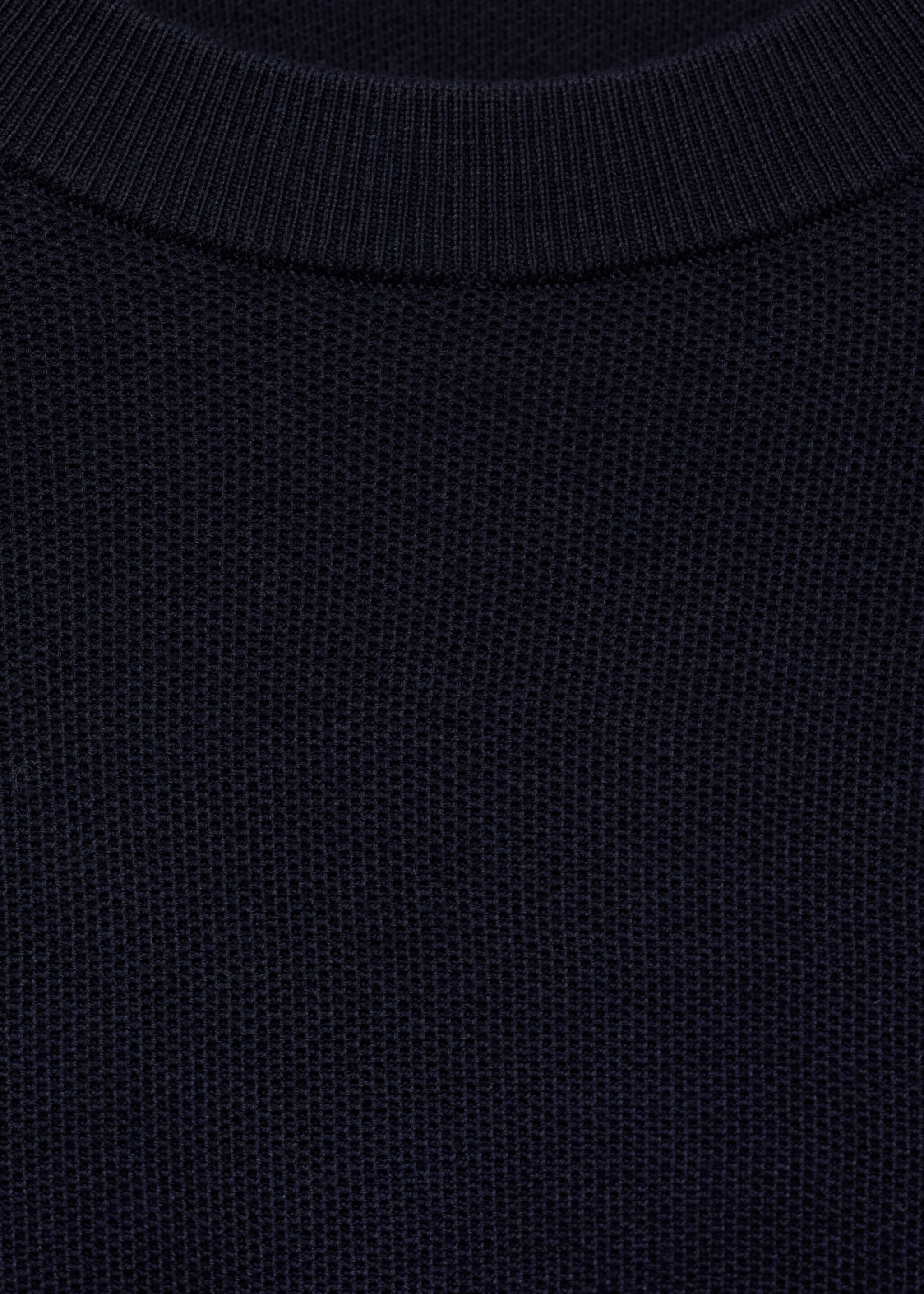 Pull-over maille fine coton - Détail de l'article 8, Bleu marine foncé. Ref: 77034447-00.