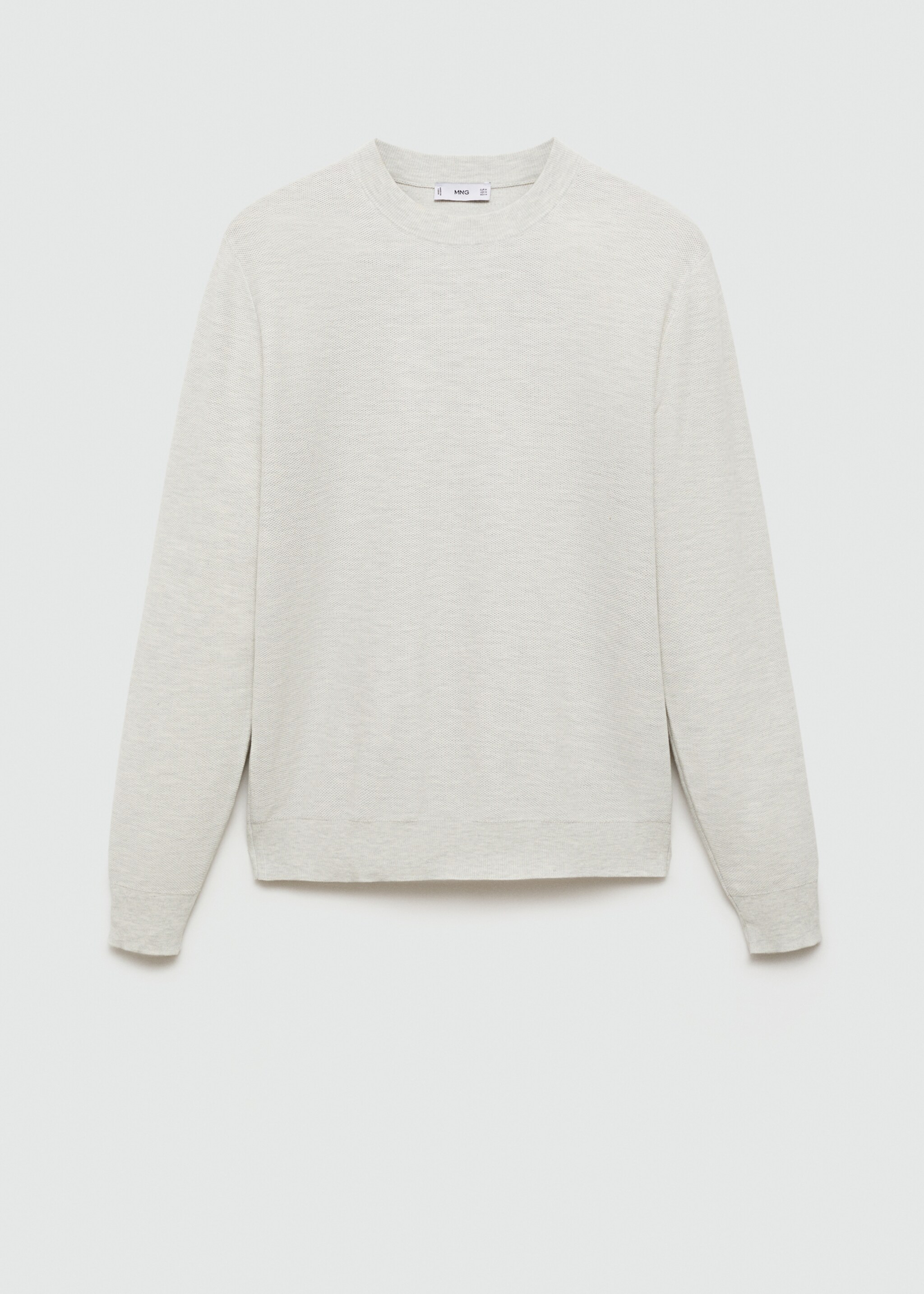 Fine-knit cotton sweater - Article without model, Light Heather Grey. Ref: 77034447-00.