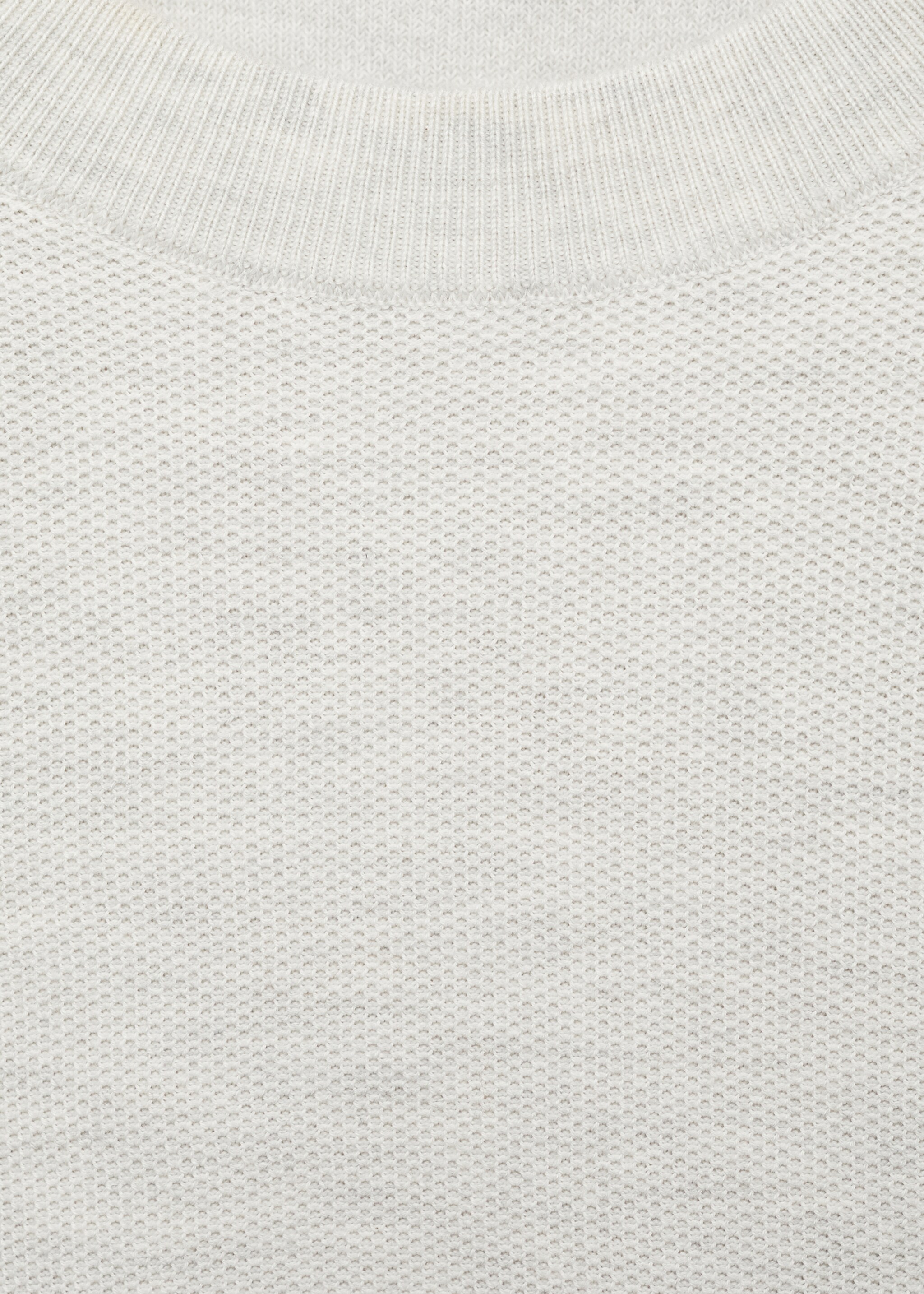 Fine-knit cotton sweater - Details of the article 8, Light Heather Grey. Ref: 77034447-00.