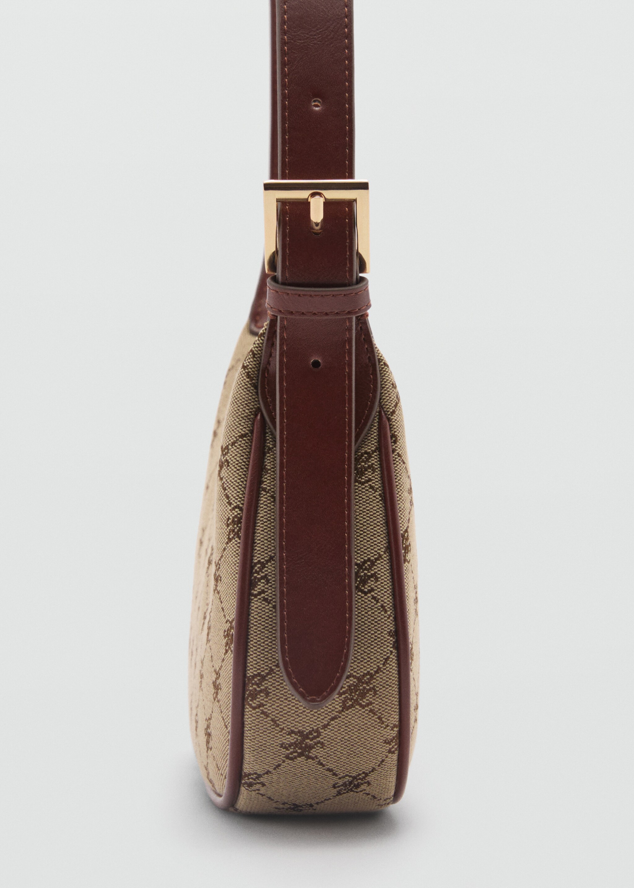 Sac porté épaule imprimé logo - Détail de l'article 1, Marron. Ref: 77034451-00.