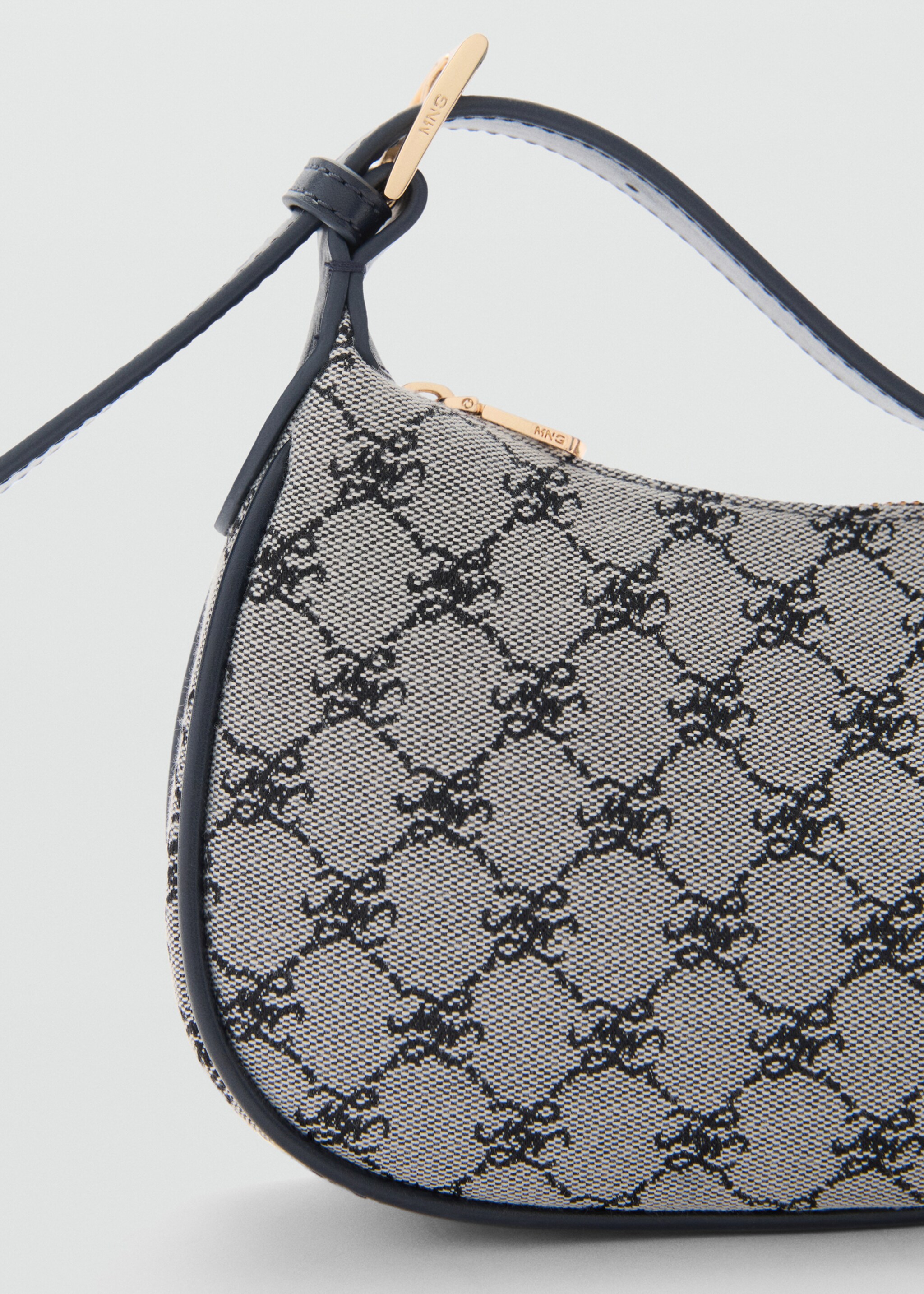 Shoulder bag with printed logo - Details of the article 1, Dark Navy. Ref: 77034451-00.