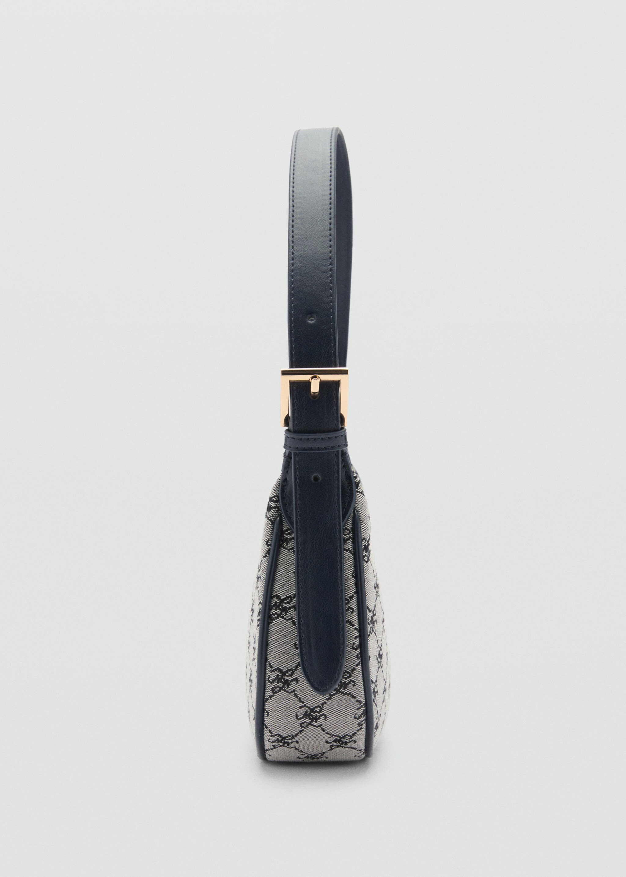 Shoulder bag with printed logo - Details of the article 2, Dark Navy. Ref: 77034451-00.