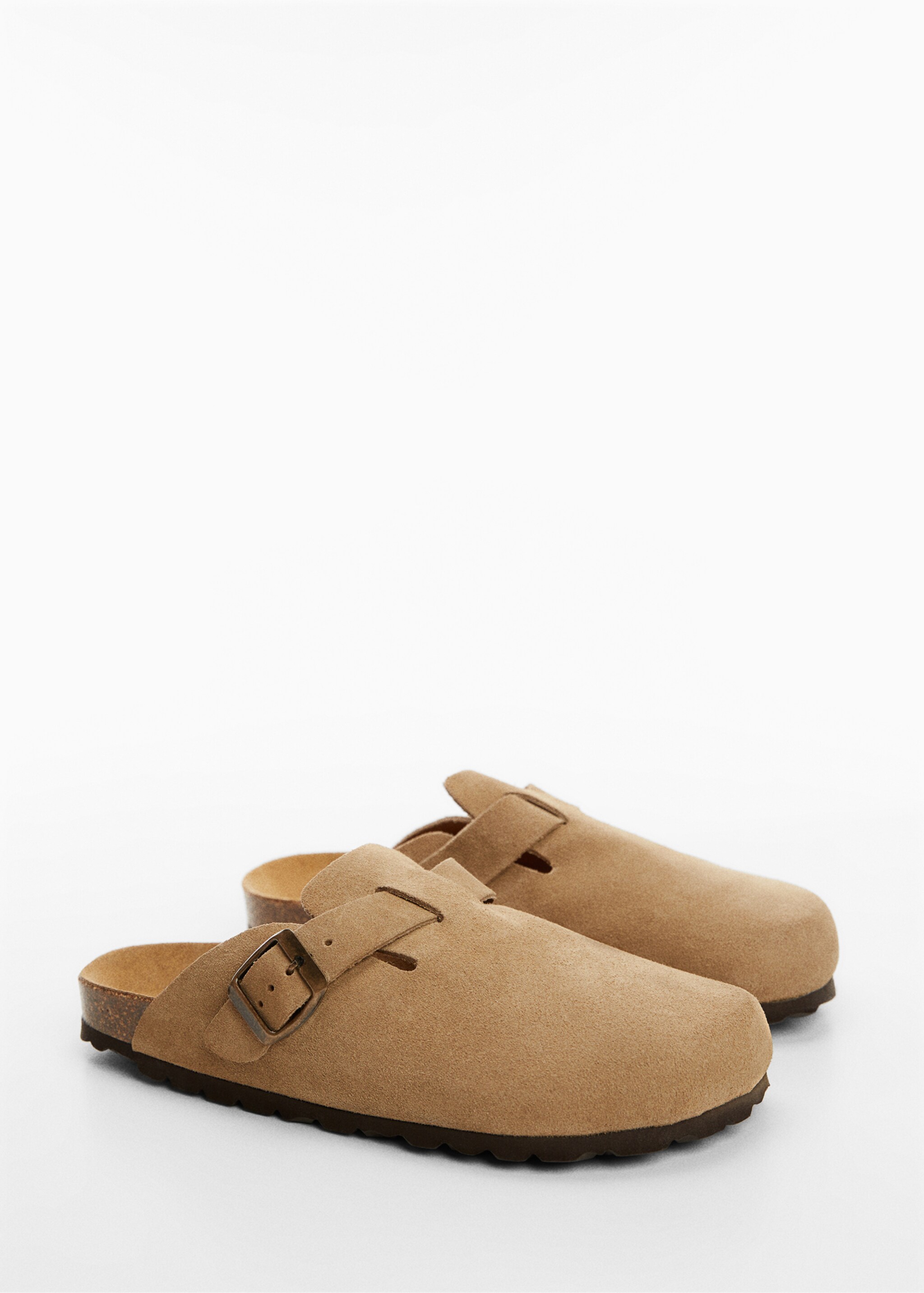 Leder-Clogs mit Schnalle - Mittlere Ansicht
