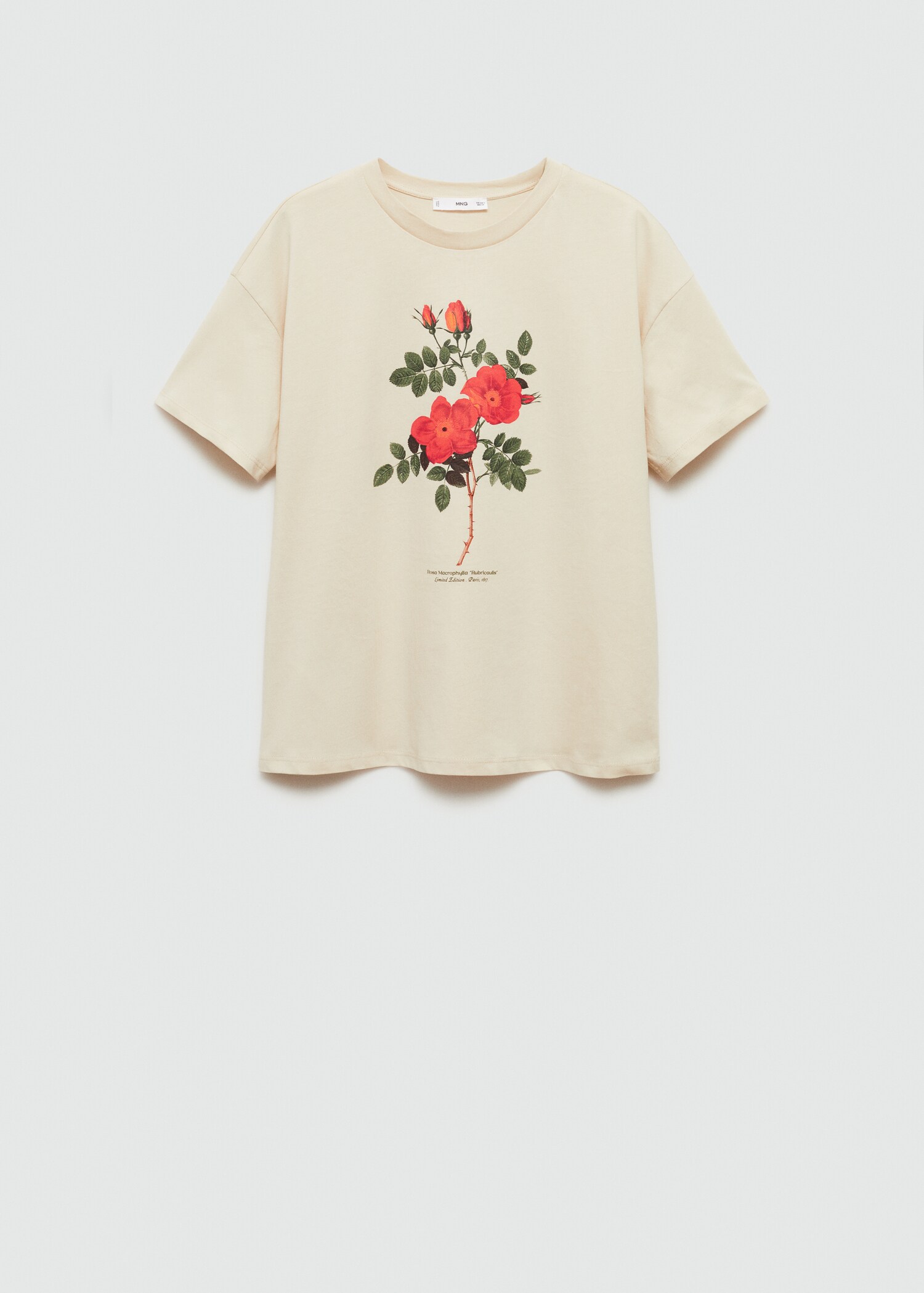 Floral-print cotton t-shirt - Article without model