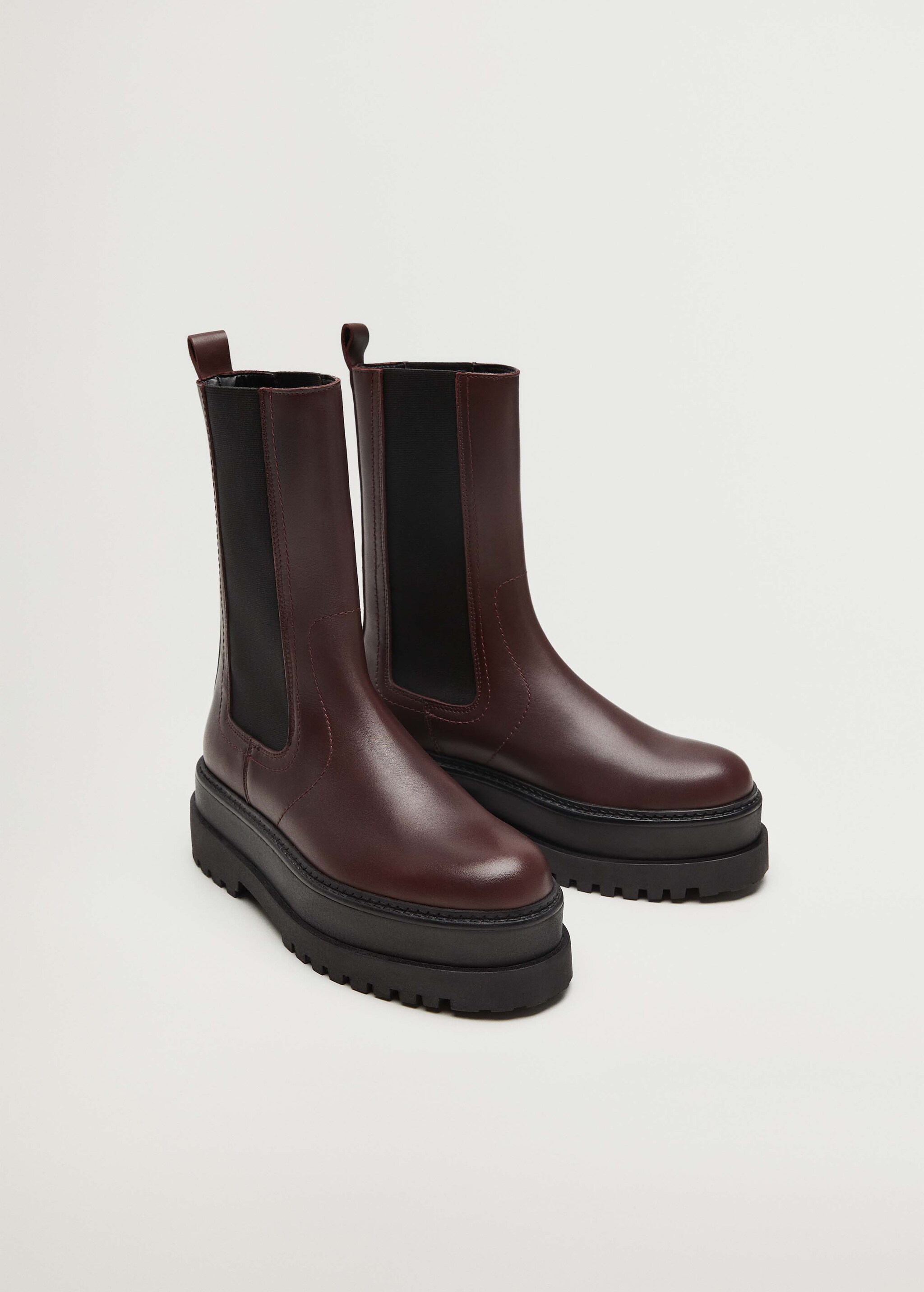 Leather high-leg boots - Medium plane