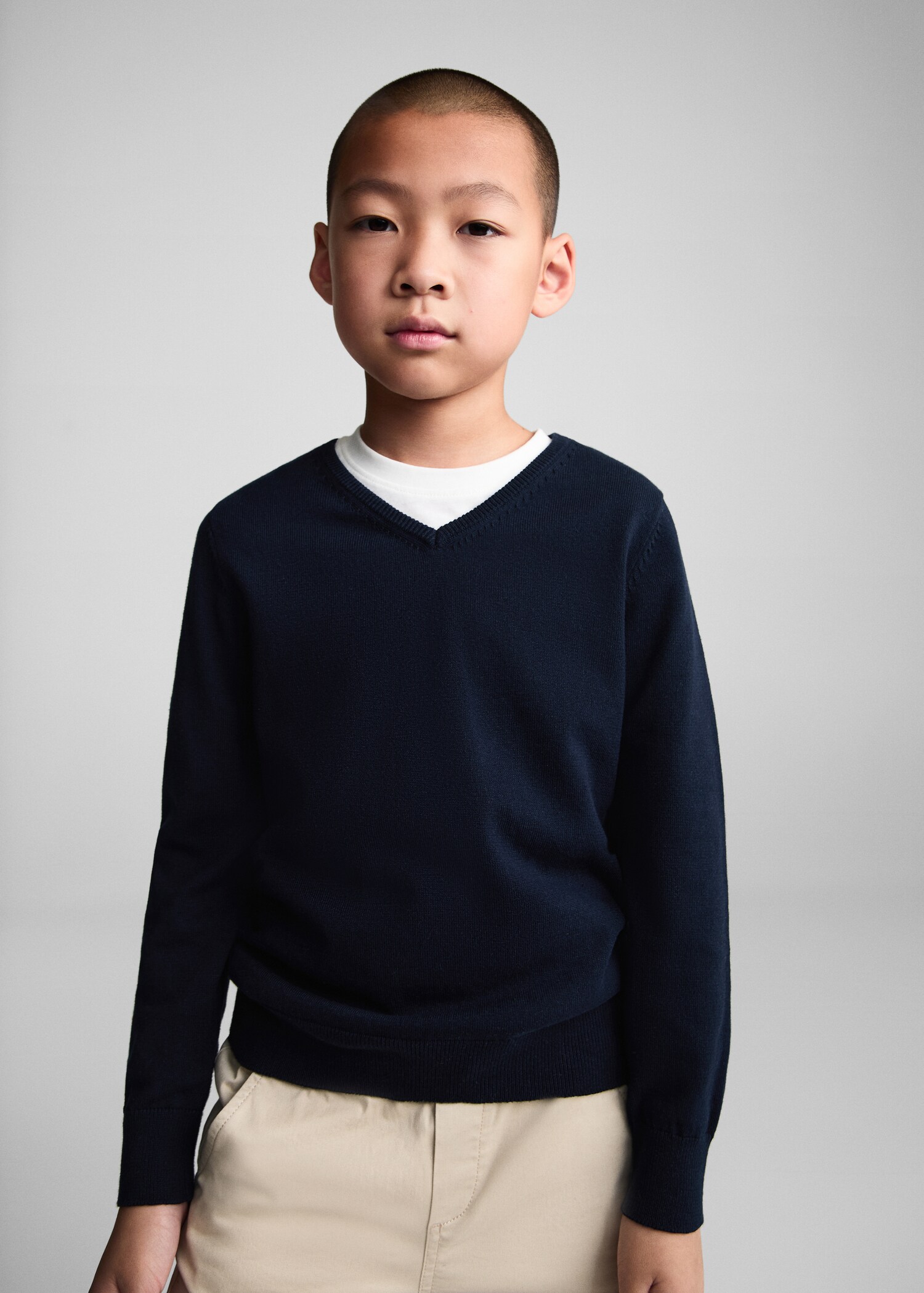 Knit cotton sweater - Medium plane