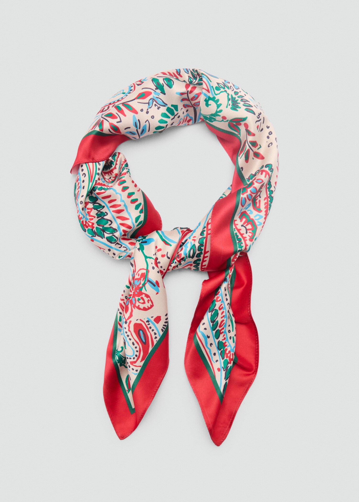 Printed satin scarf - Details of the article 1
