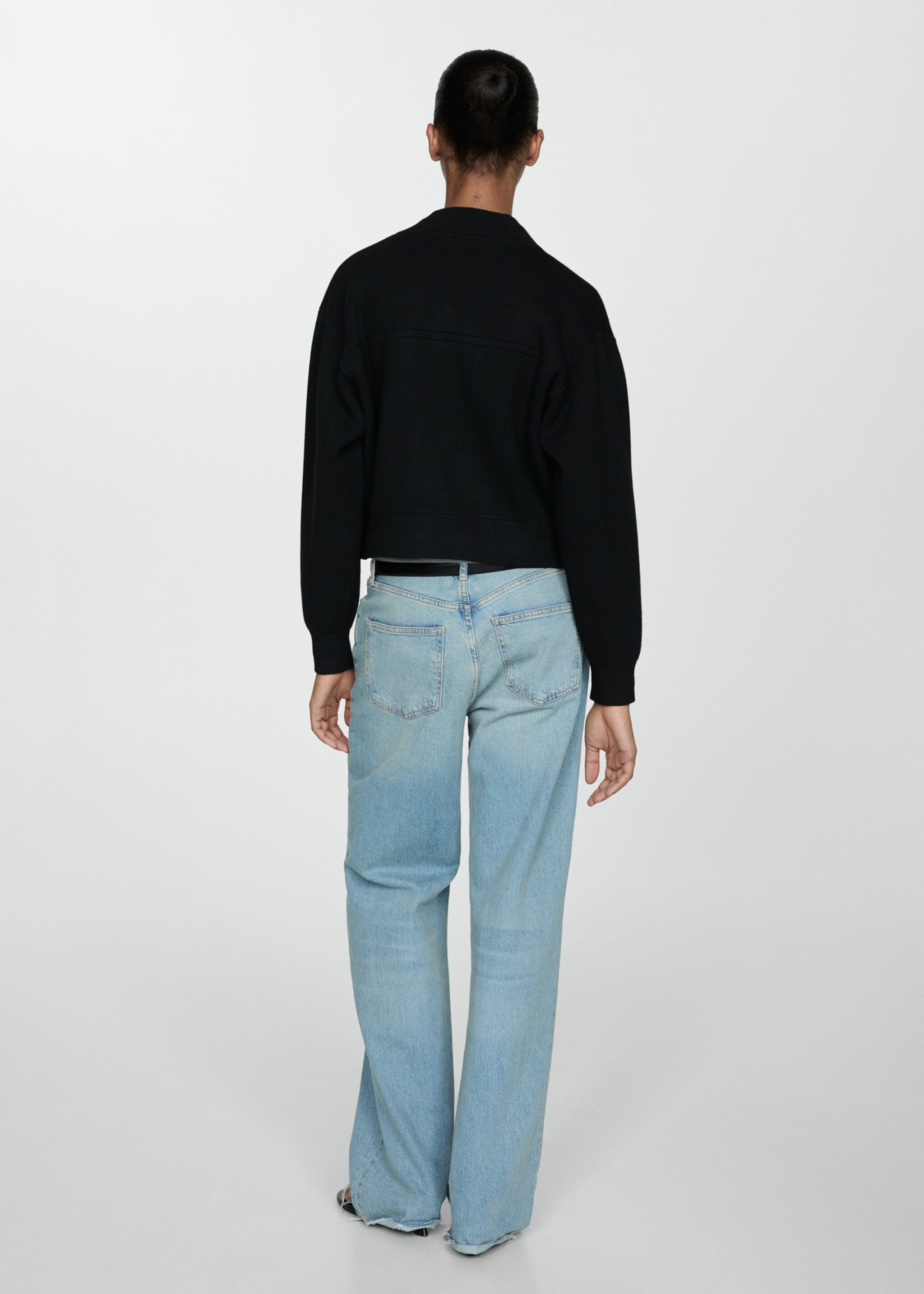 Pocket knit jacket - Reverse of the article, Black. Ref: 77034762-00.