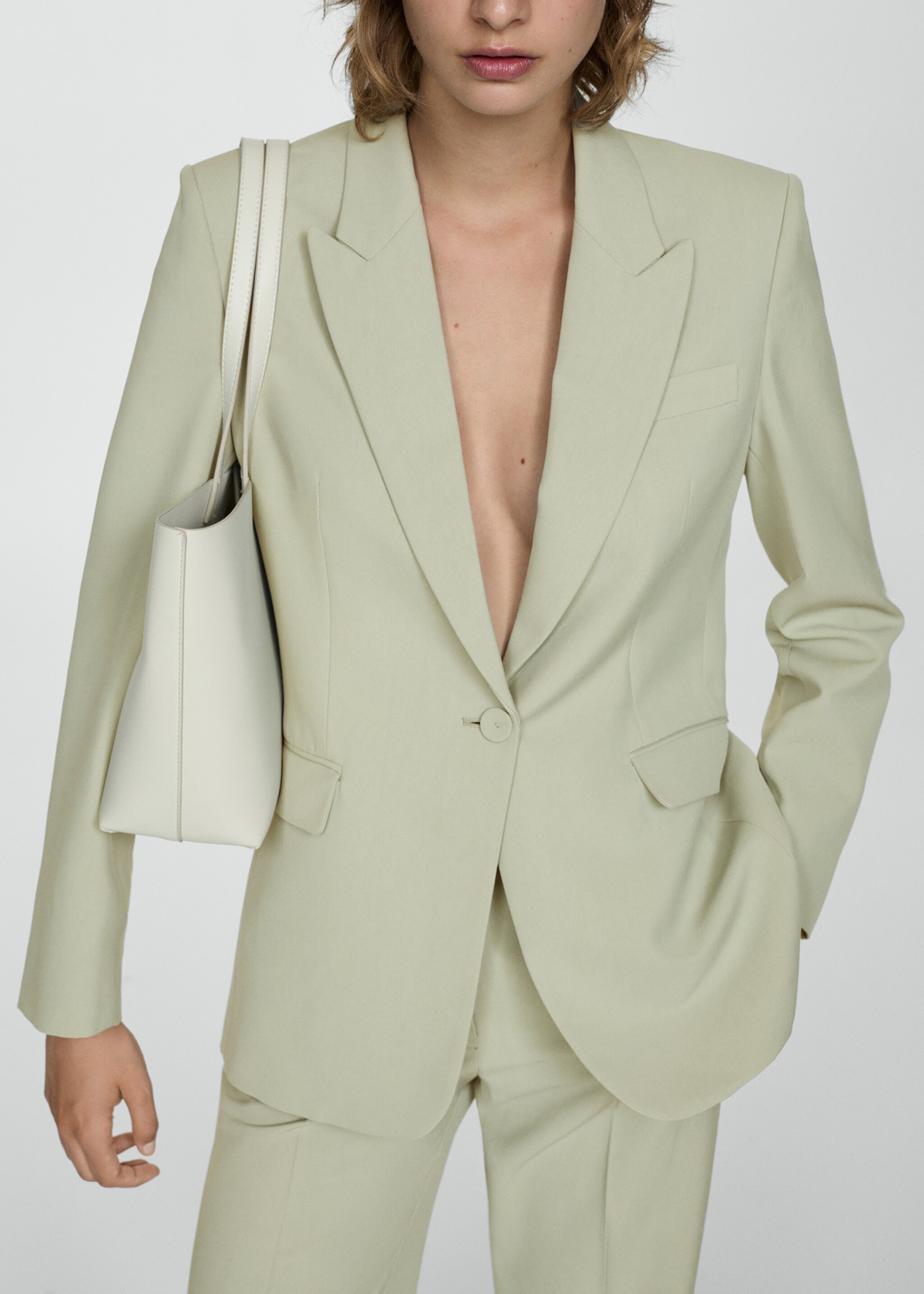 Lyocell suit jacket - Medium plane, Pastel Green. Ref: 77034766-00.
