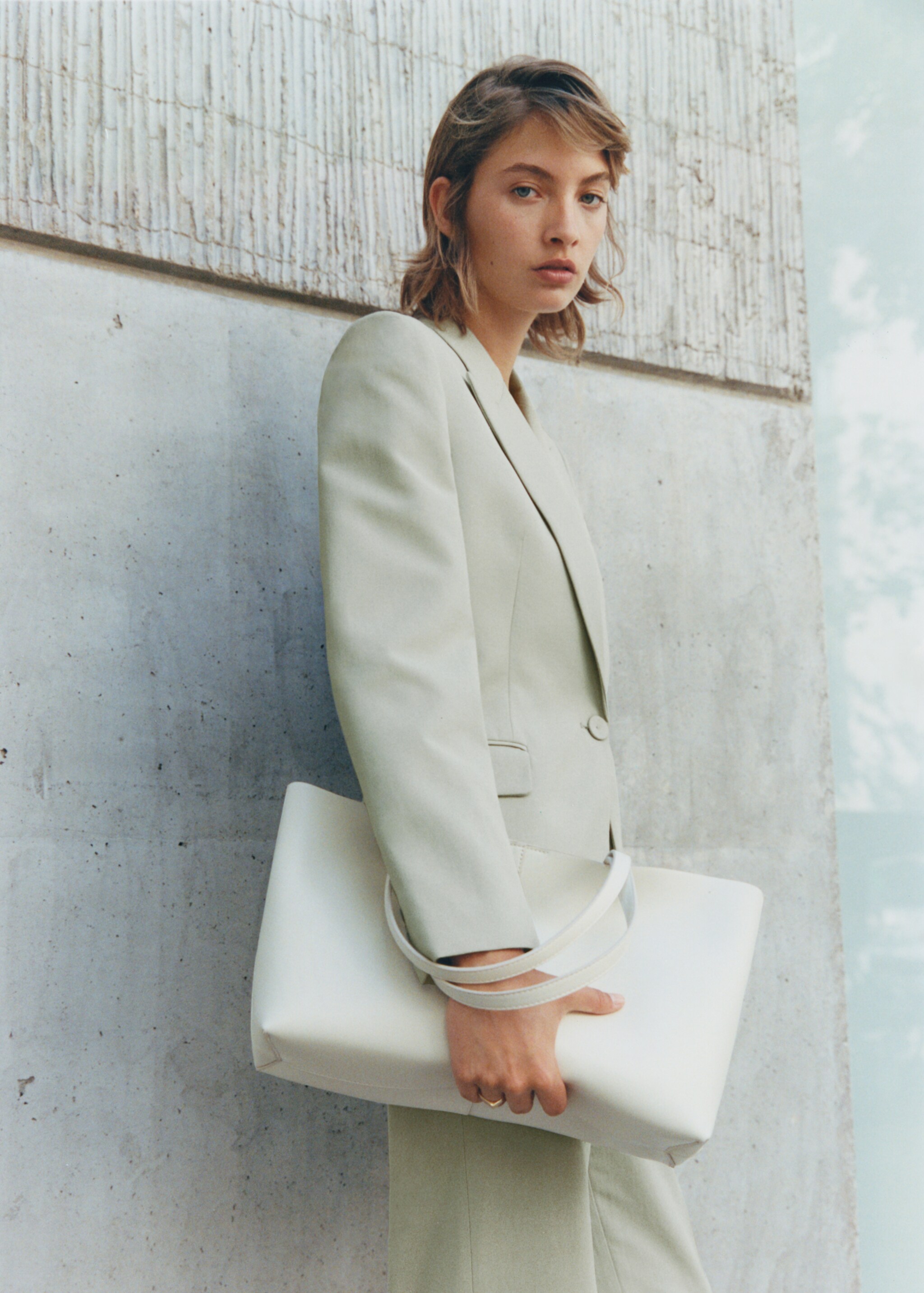 Lyocell suit jacket - Details of the article 6, Pastel Green. Ref: 77034766-00.