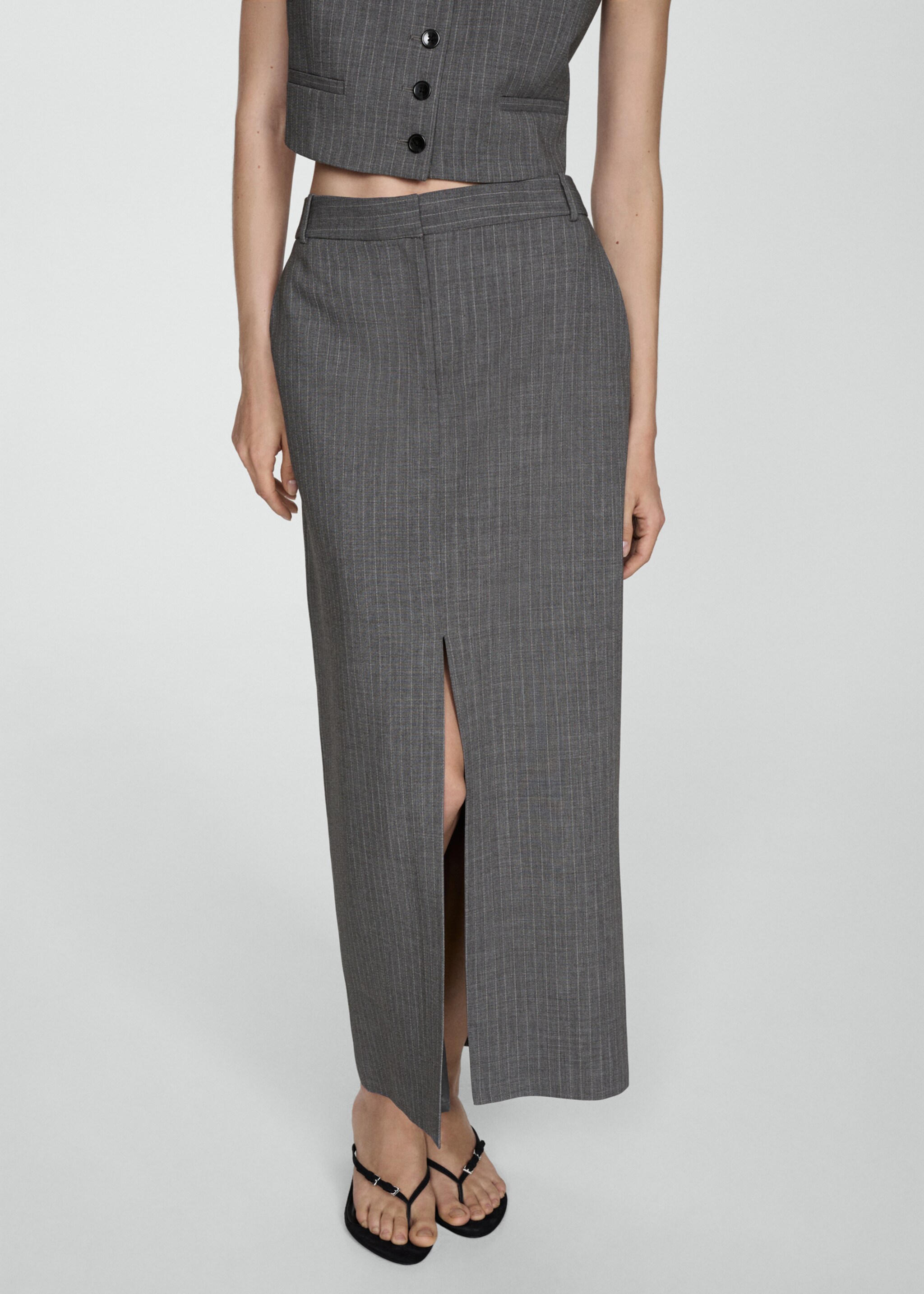 Pinstripe suit skirt - Medium plane, Grey. Ref: 77034767-00.
