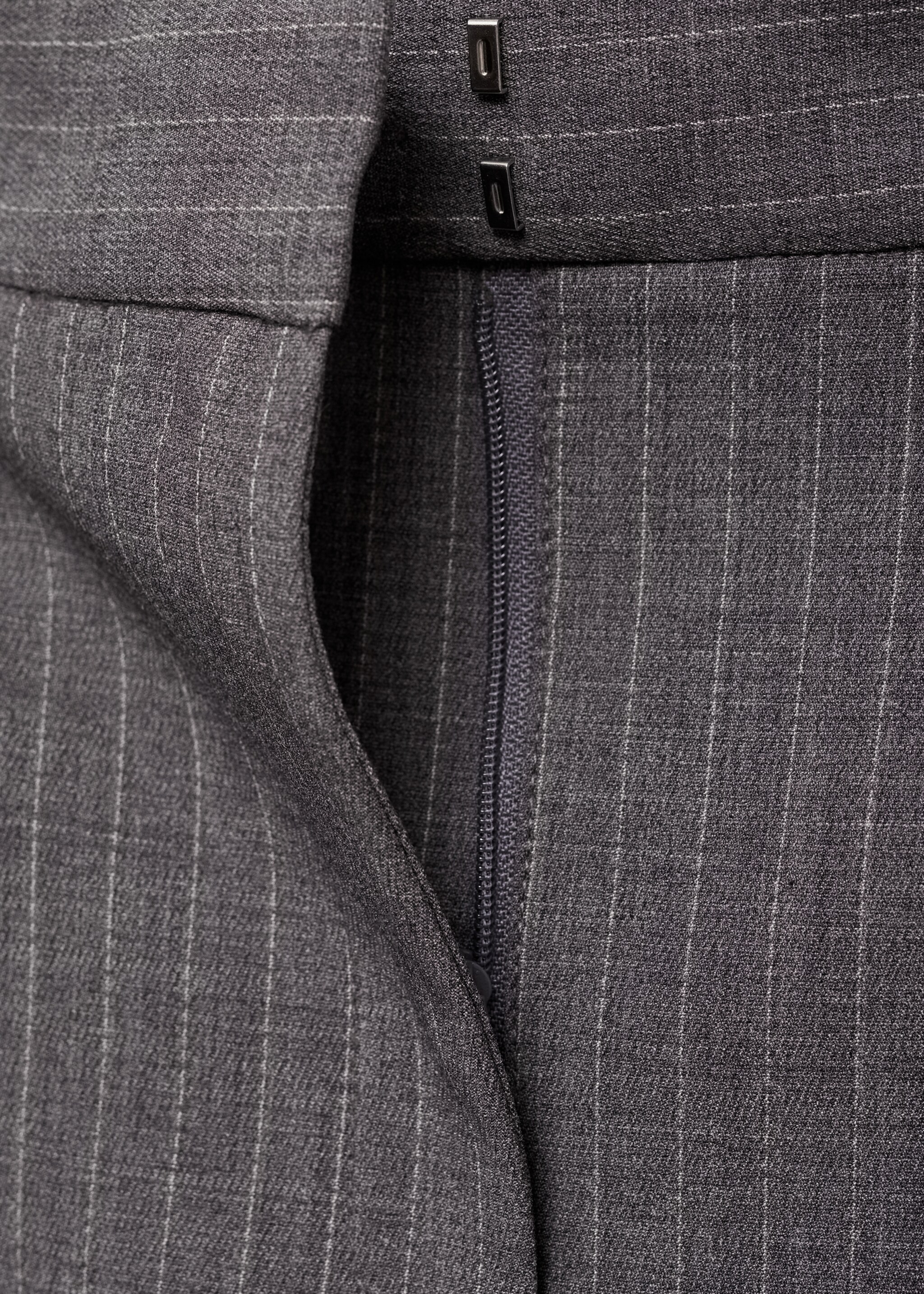 Pinstripe suit skirt - Details of the article 8, Grey. Ref: 77034767-00.