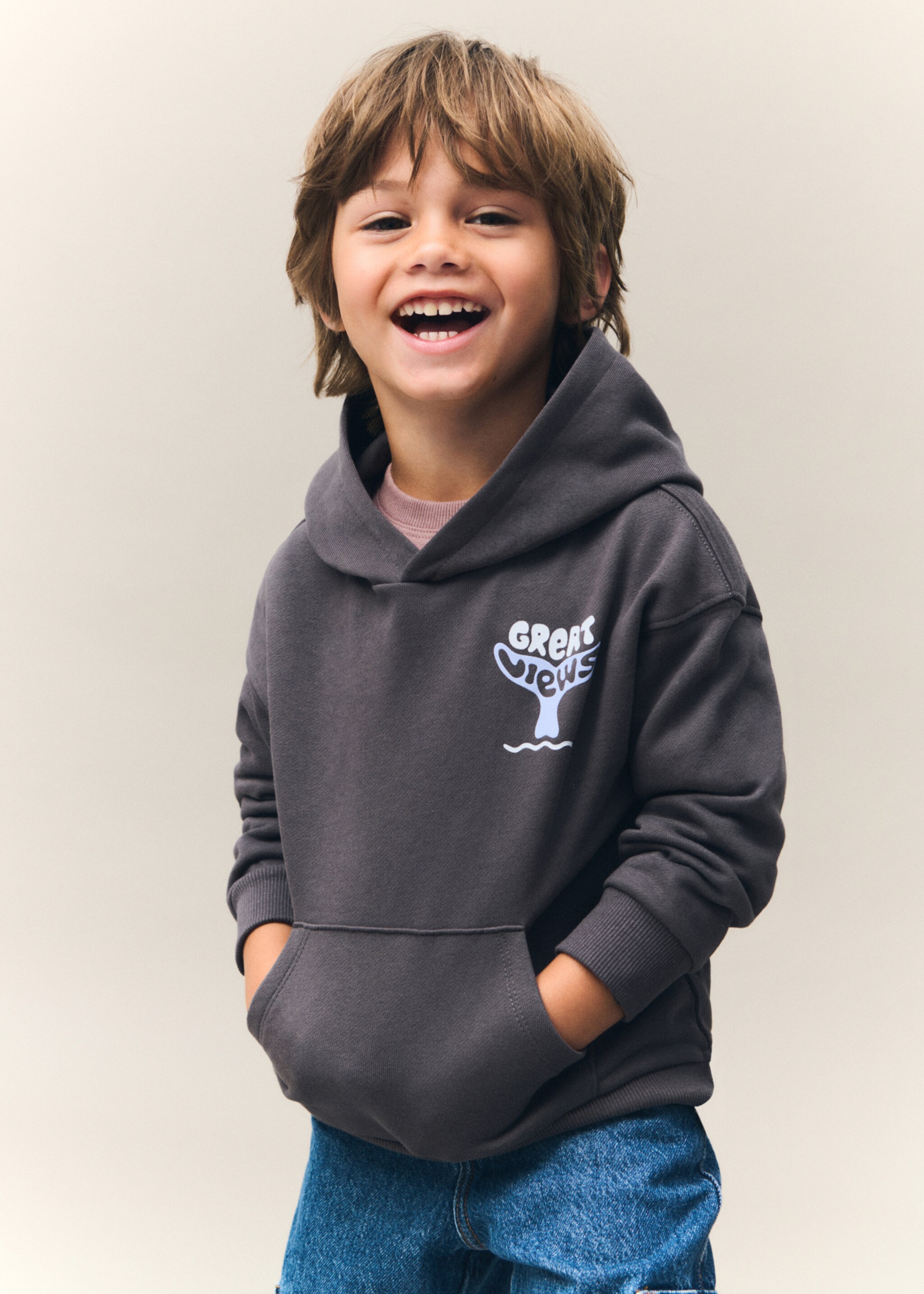 Surf printed sweatshirt - Details of the article 5, Charcoal. Ref: 77034771-00.