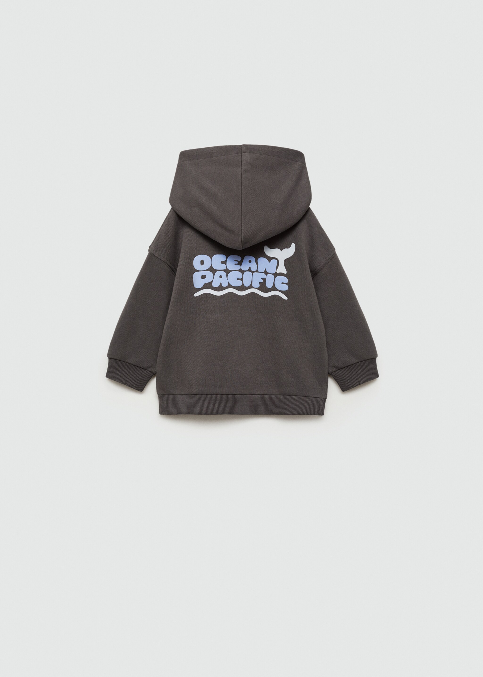 Surf printed sweatshirt - Reverse of the article, Charcoal. Ref: 77034771-00.