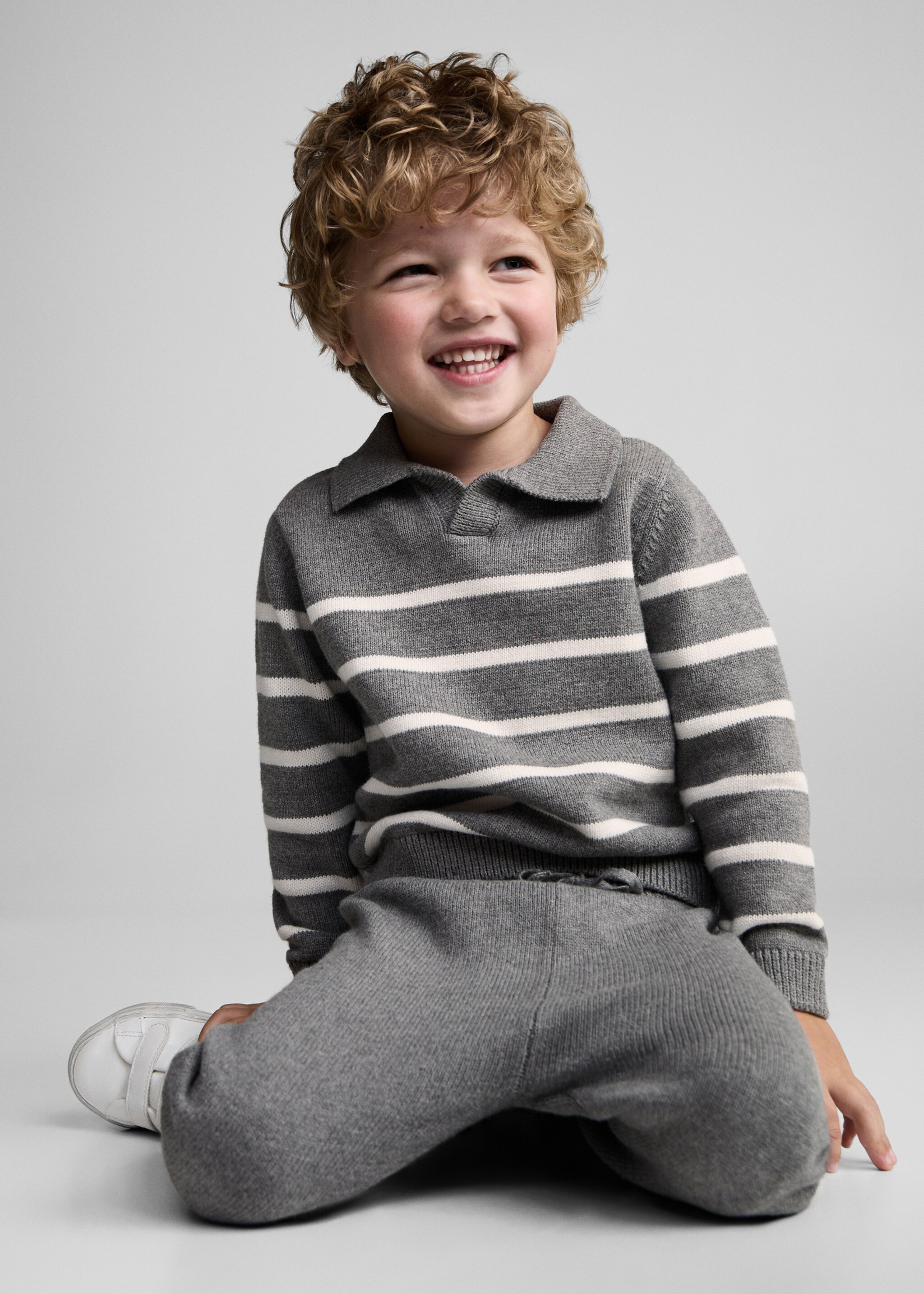 Polo neck sweater - Medium plane, Medium Heather Grey. Ref: 77034772-00.