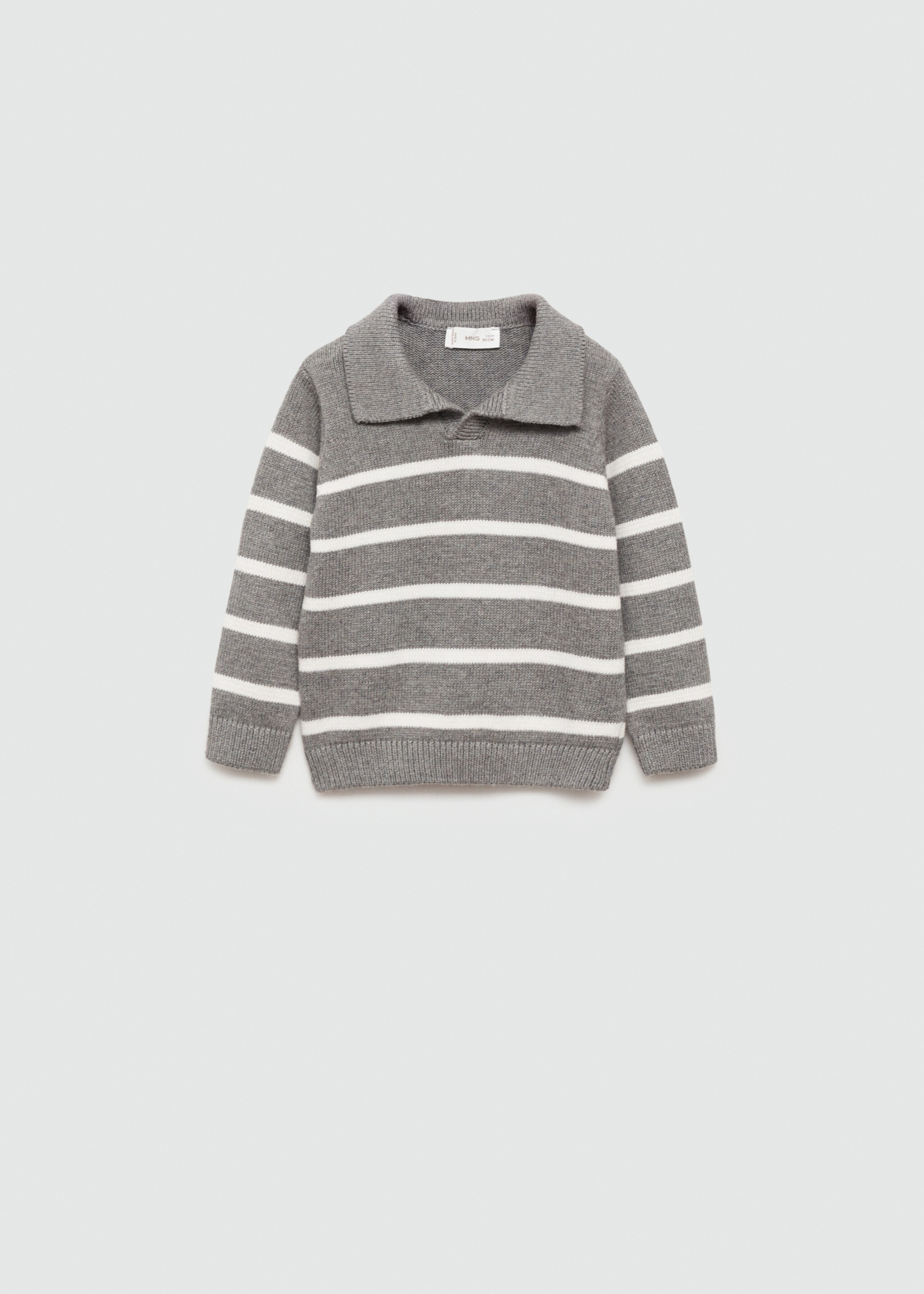 Polo neck sweater - Article without model, Medium Heather Grey. Ref: 77034772-00.