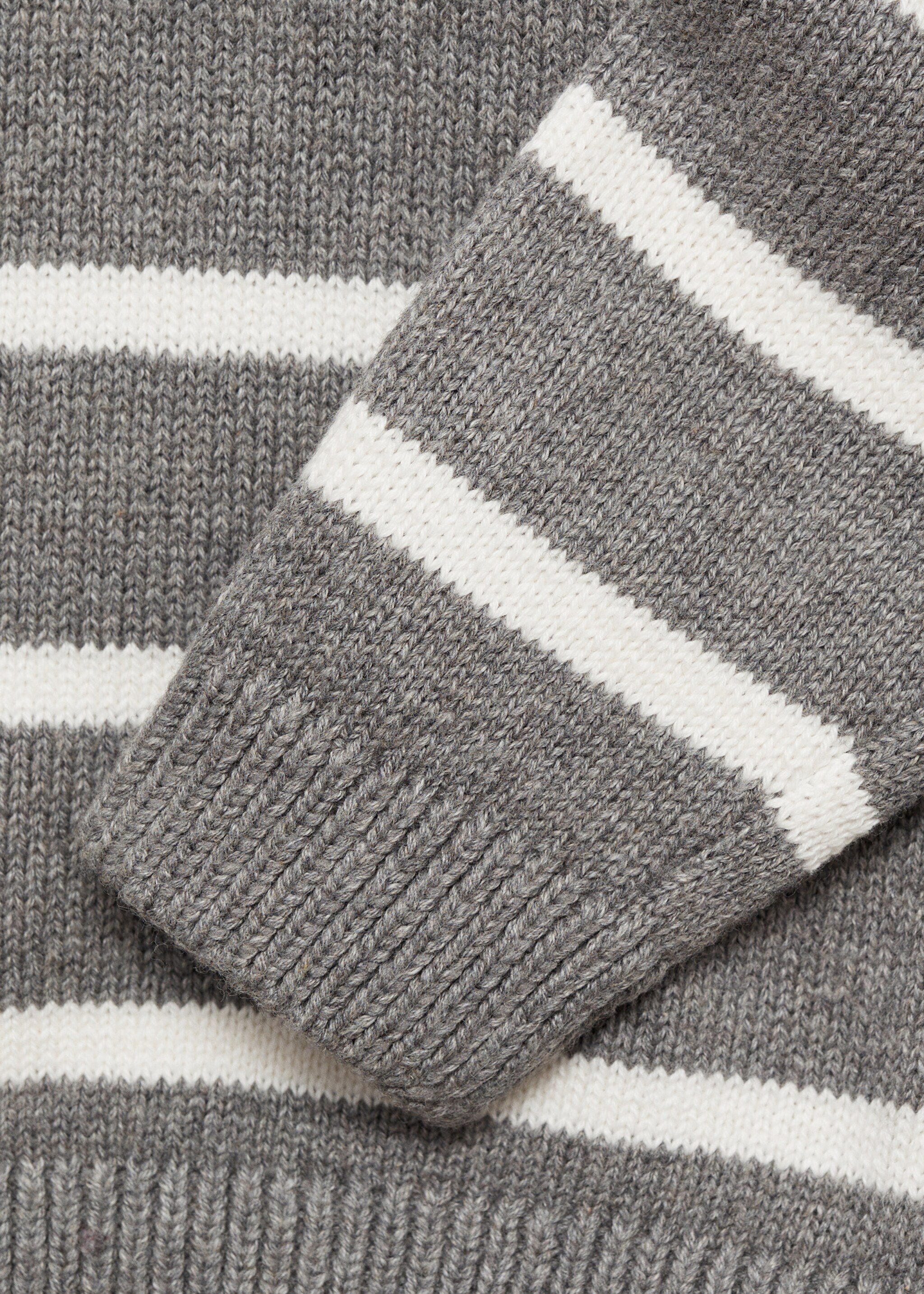 Polo neck sweater - Details of the article 0, Medium Heather Grey. Ref: 77034772-00.