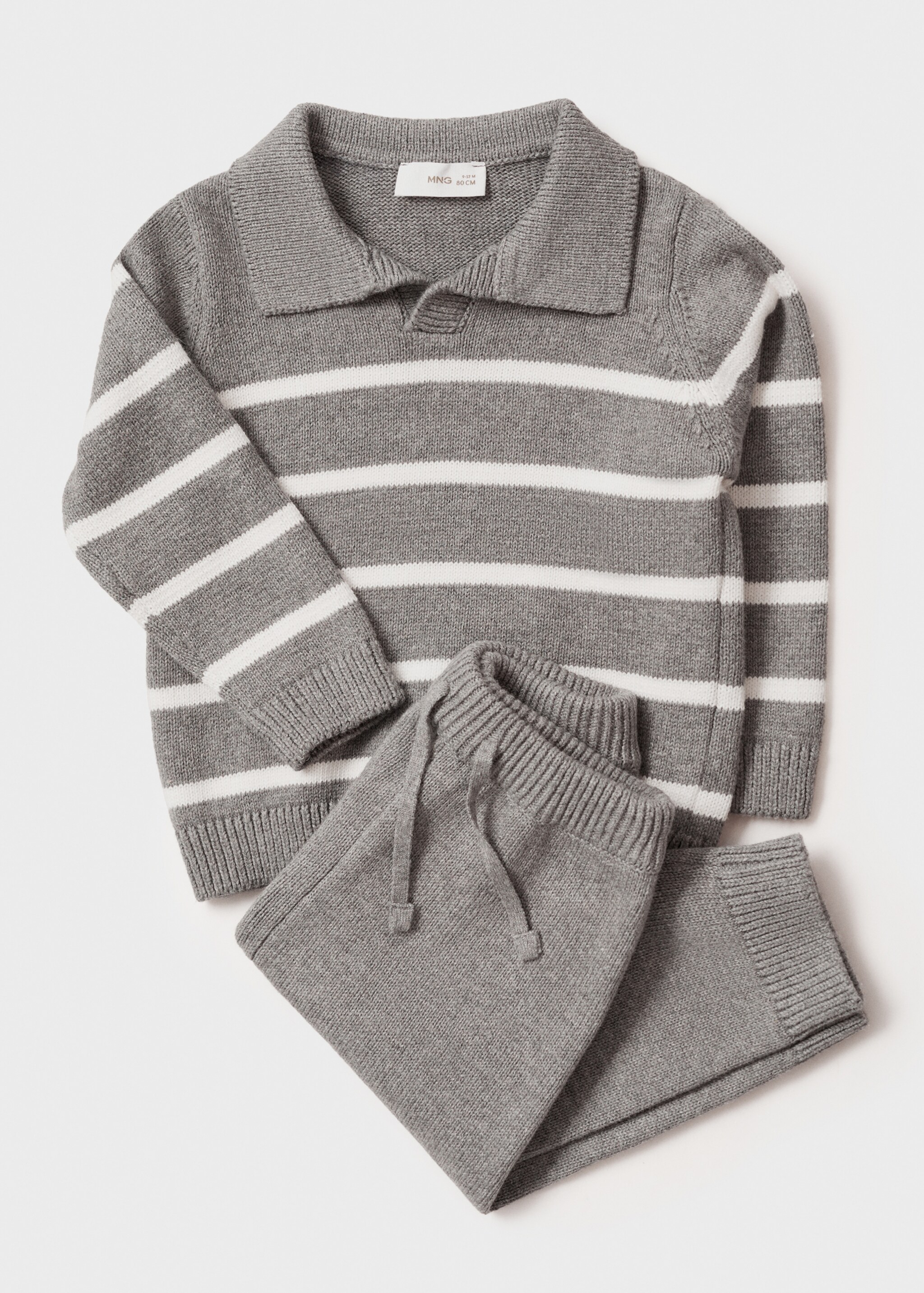 Polo neck sweater - Details of the article 5, Medium Heather Grey. Ref: 77034772-00.