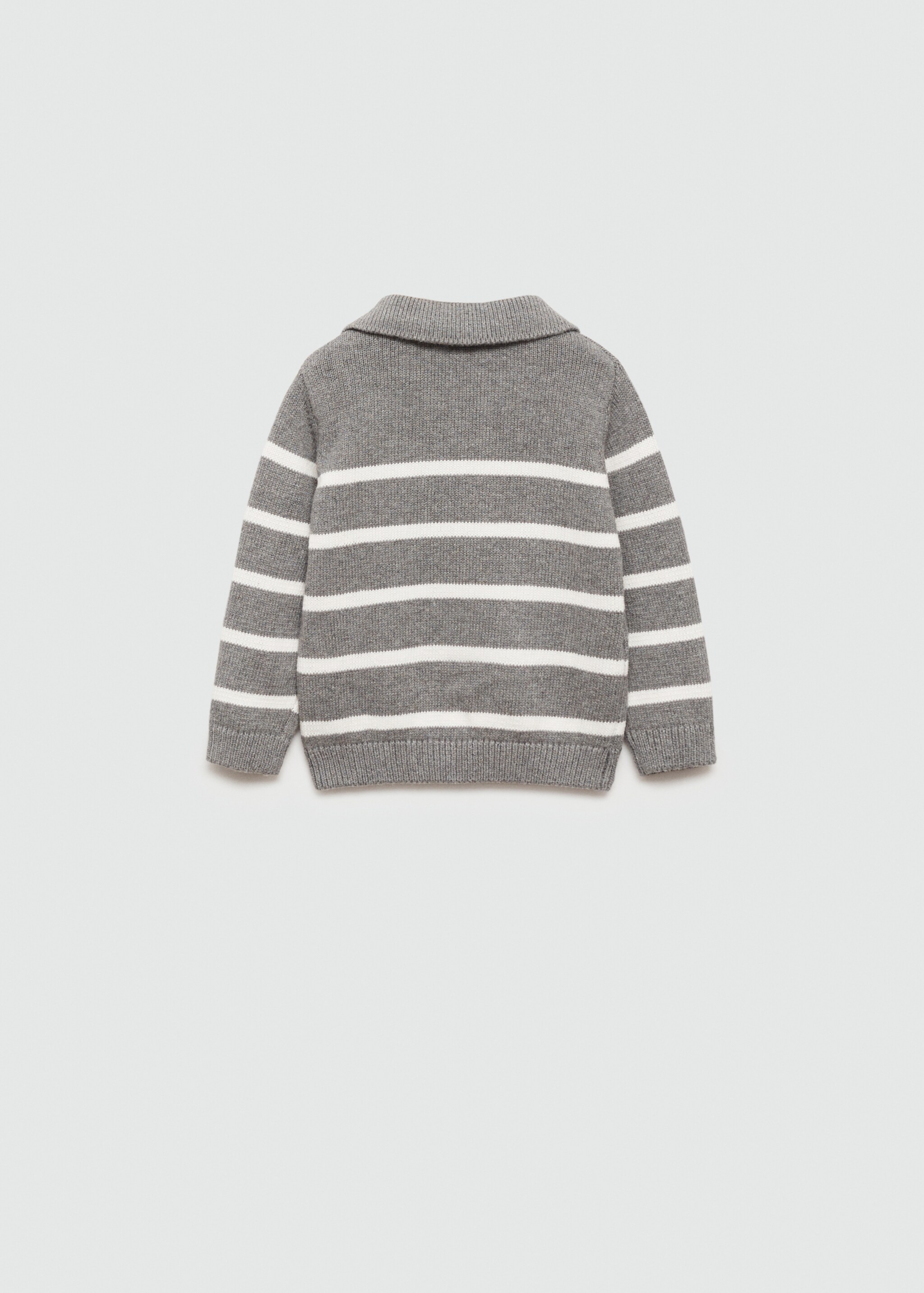 Polo neck sweater - Reverse of the article, Medium Heather Grey. Ref: 77034772-00.