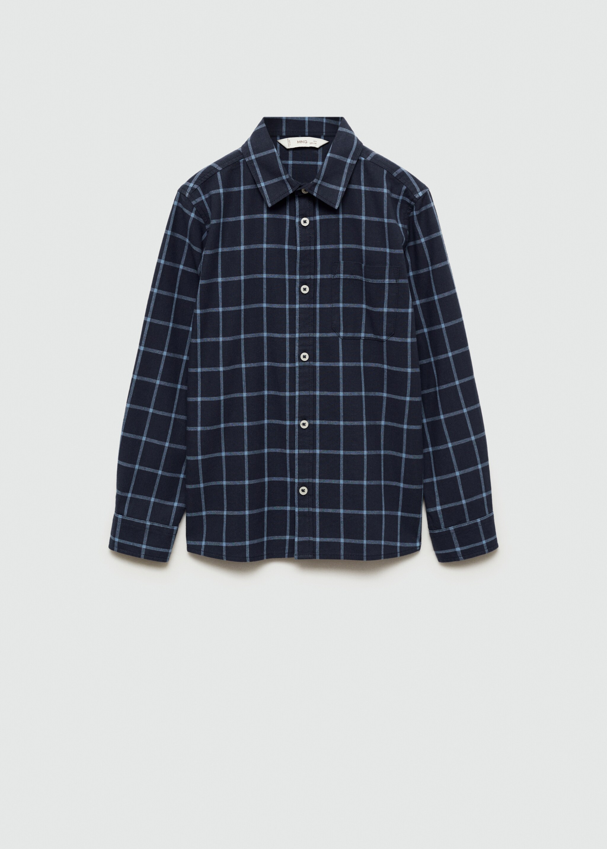 Chemise regular fit à carreaux en coton - Article sans modèle, Bleu marine foncé. Ref: 77034773-00.