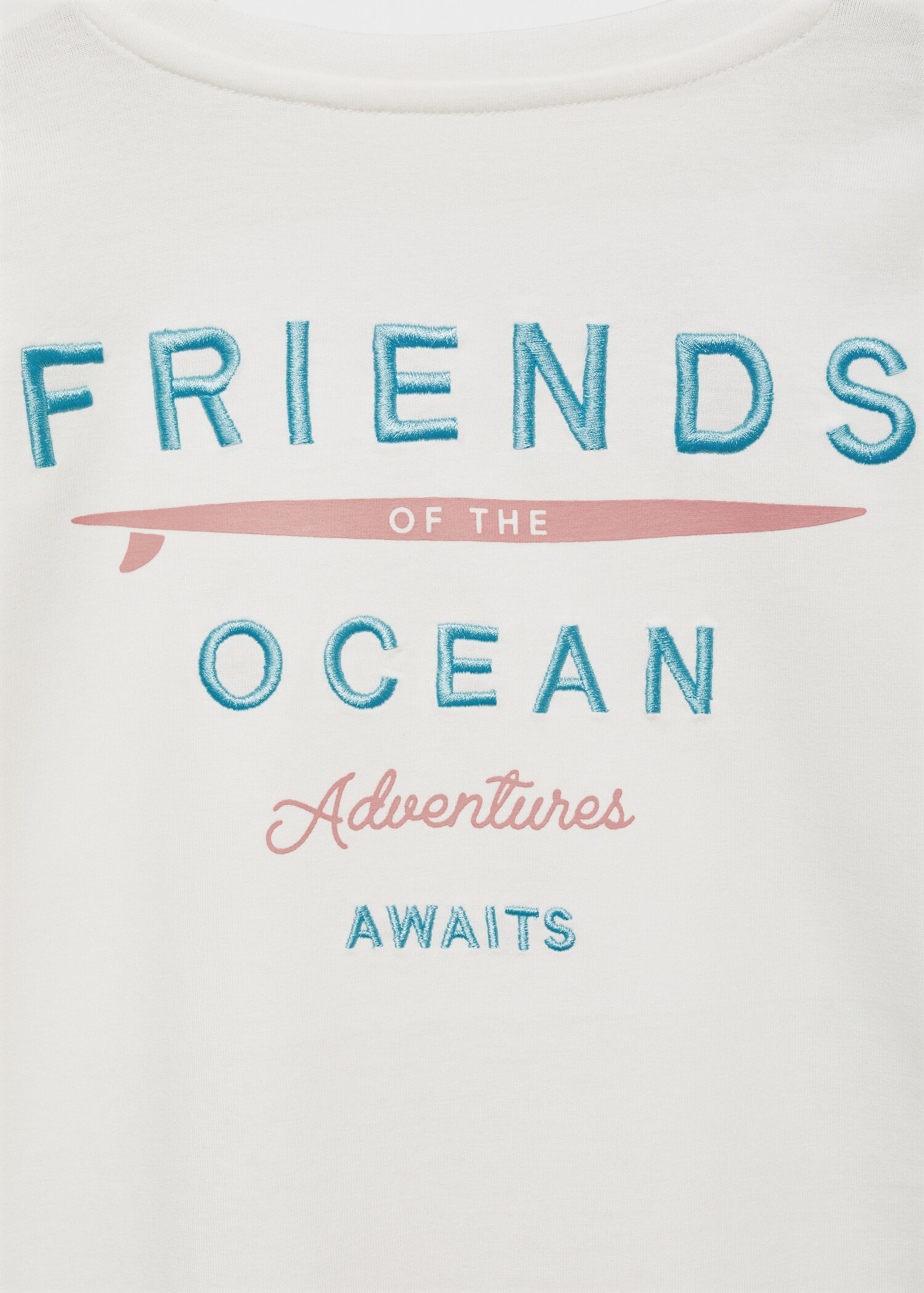 Embroidered detail cotton T-shirt - Details of the article 0