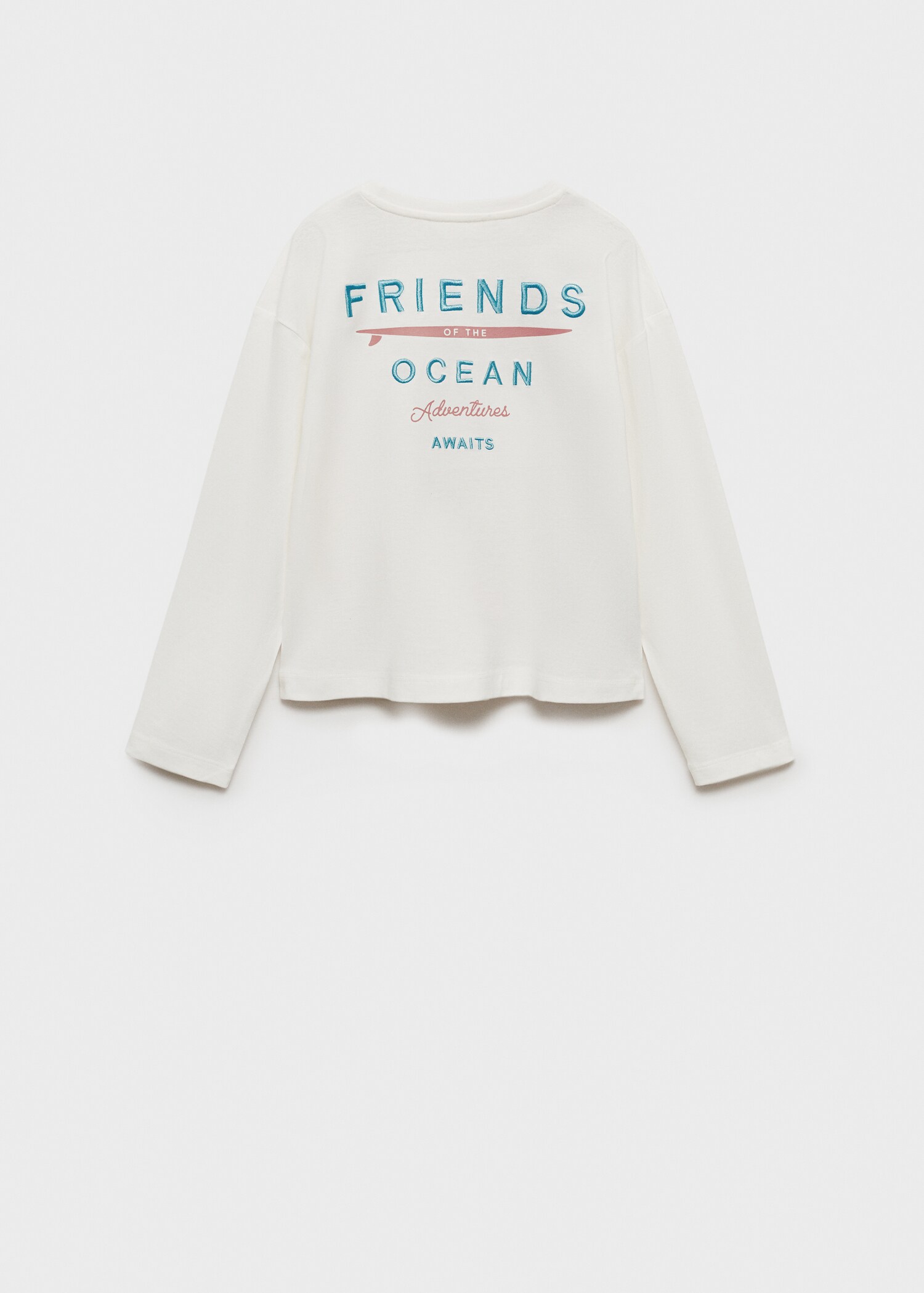 Embroidered detail cotton T-shirt - Reverse of the article