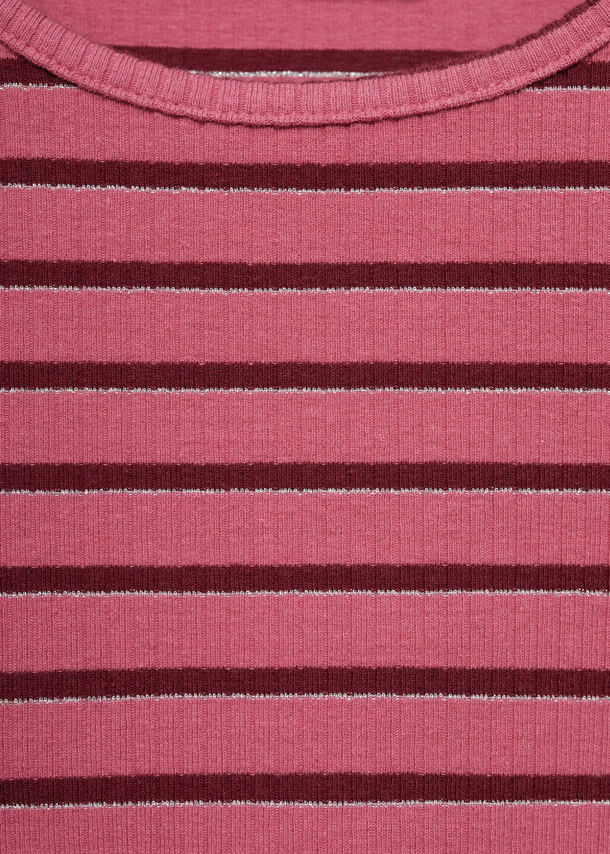 Striped long sleeves t-shirt - Details of the article 8, Medium Pink. Ref: 77034779-00.