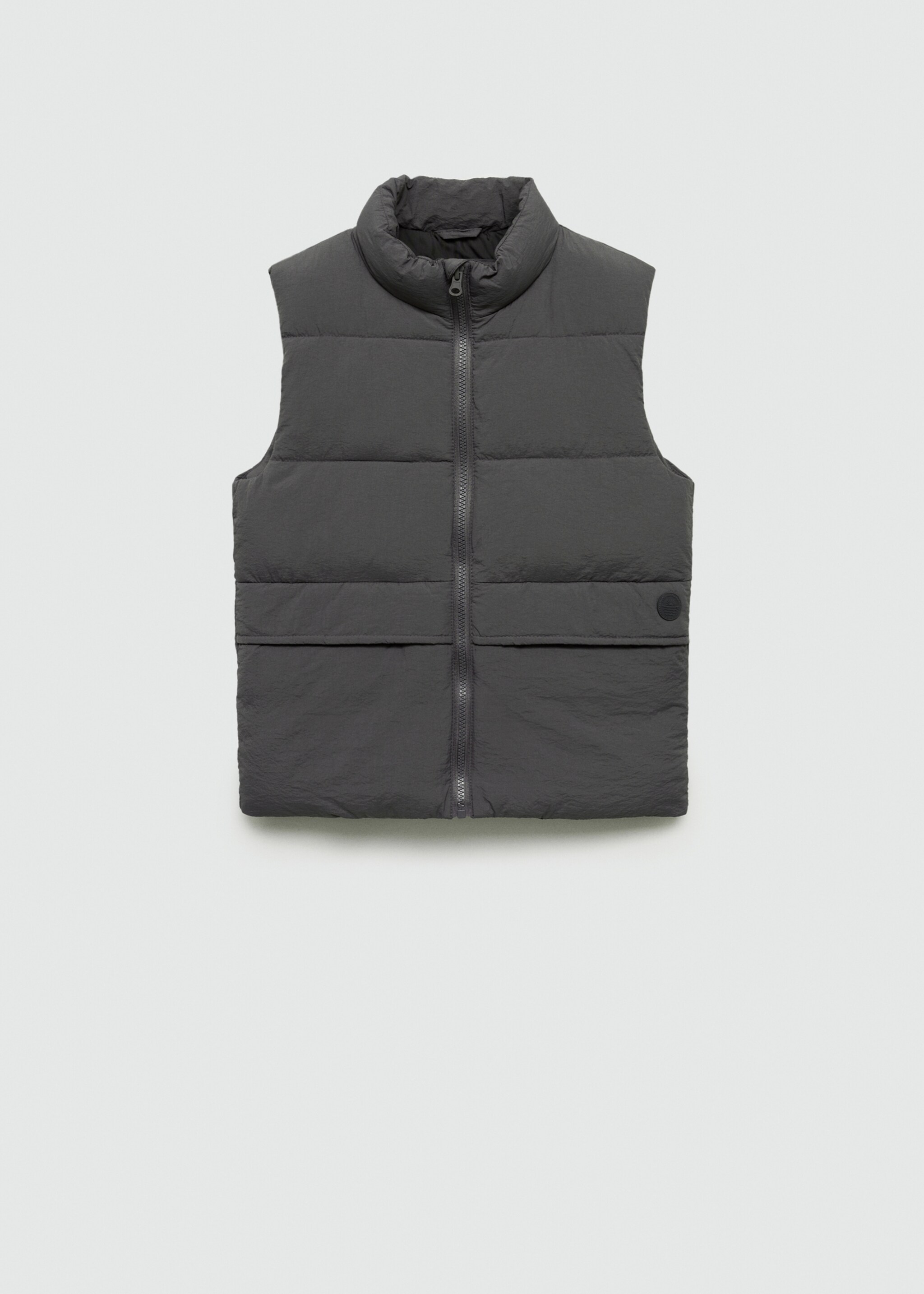 Quilted gilet with pockets - Article without model, Grey. Ref: 77034781-00.