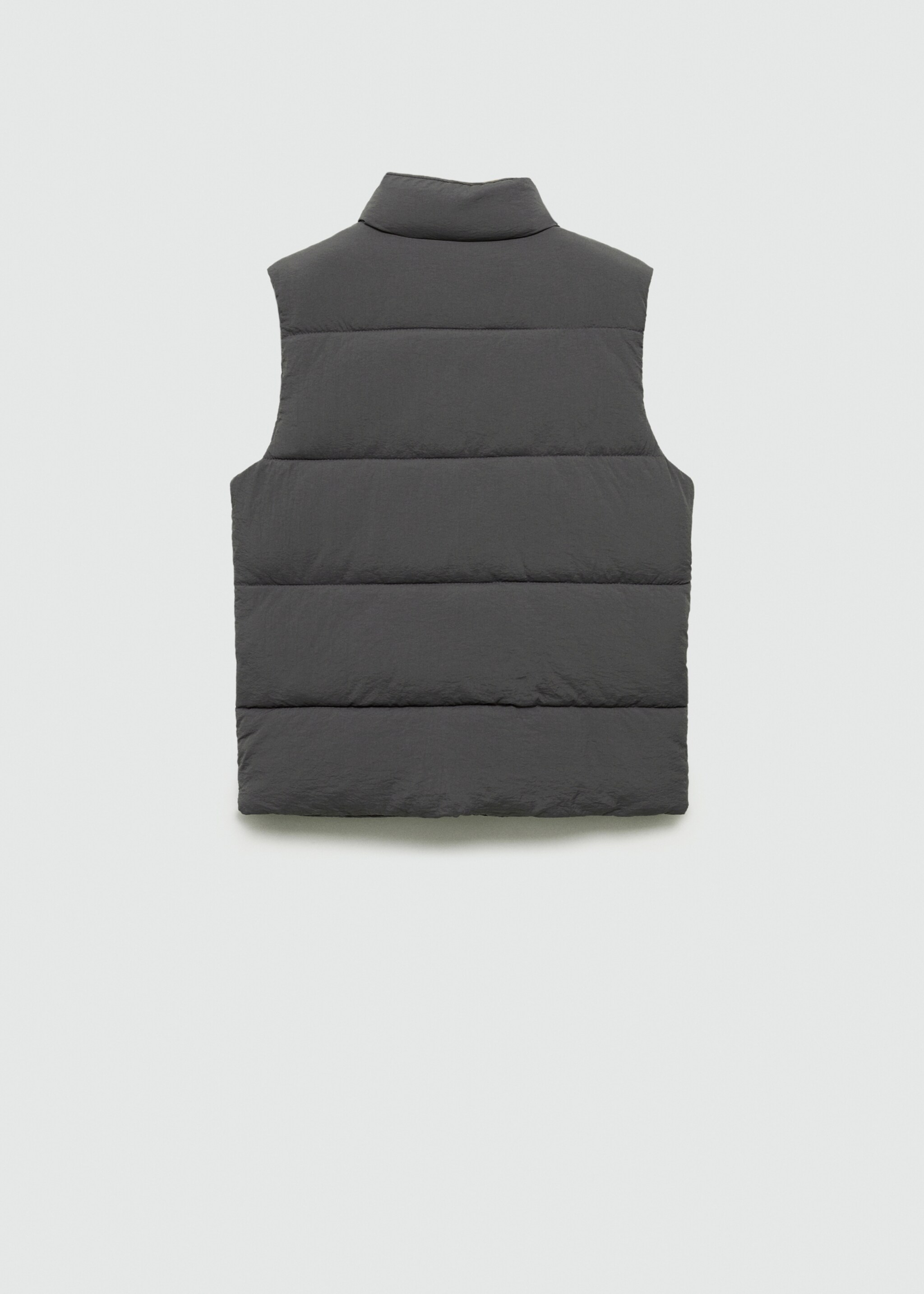 Quilted gilet with pockets - Reverse of the article, Grey. Ref: 77034781-00.