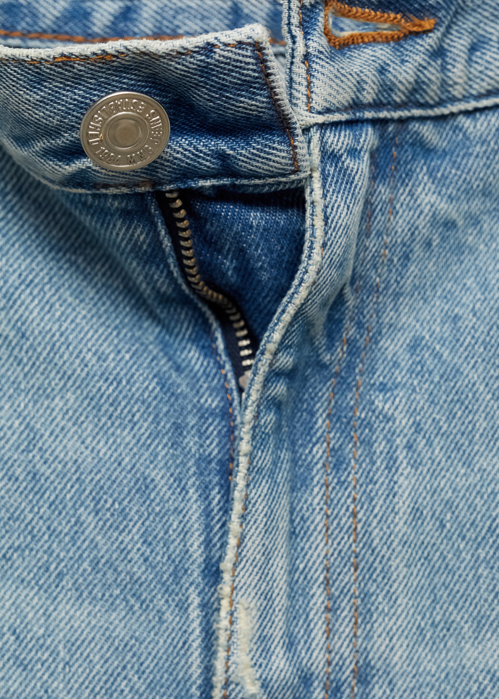 Wideleg low frayed hem jeans - Details of the article 8, Light Blue. Ref: 77034791-00.