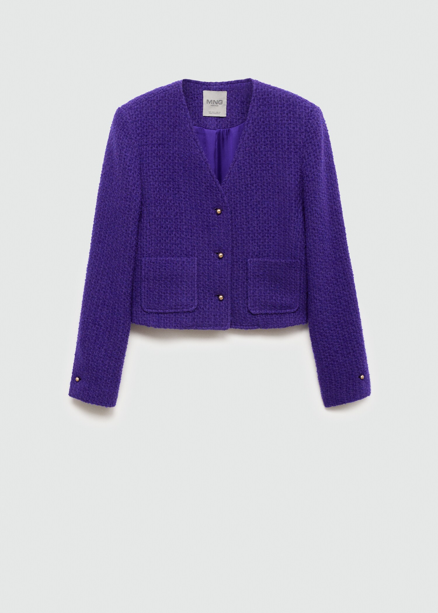V-neck tweed jacket - Article without model