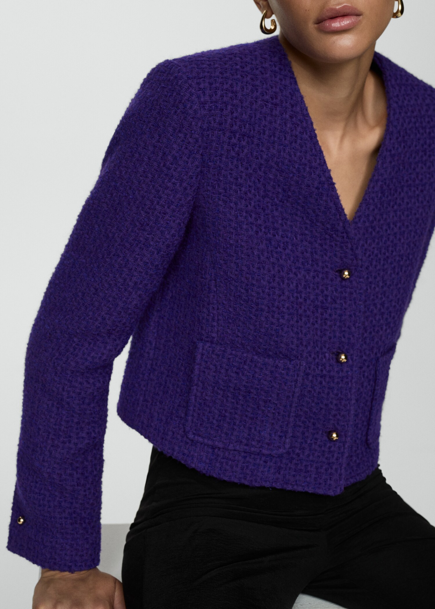 V-neck tweed jacket - Details of the article 6