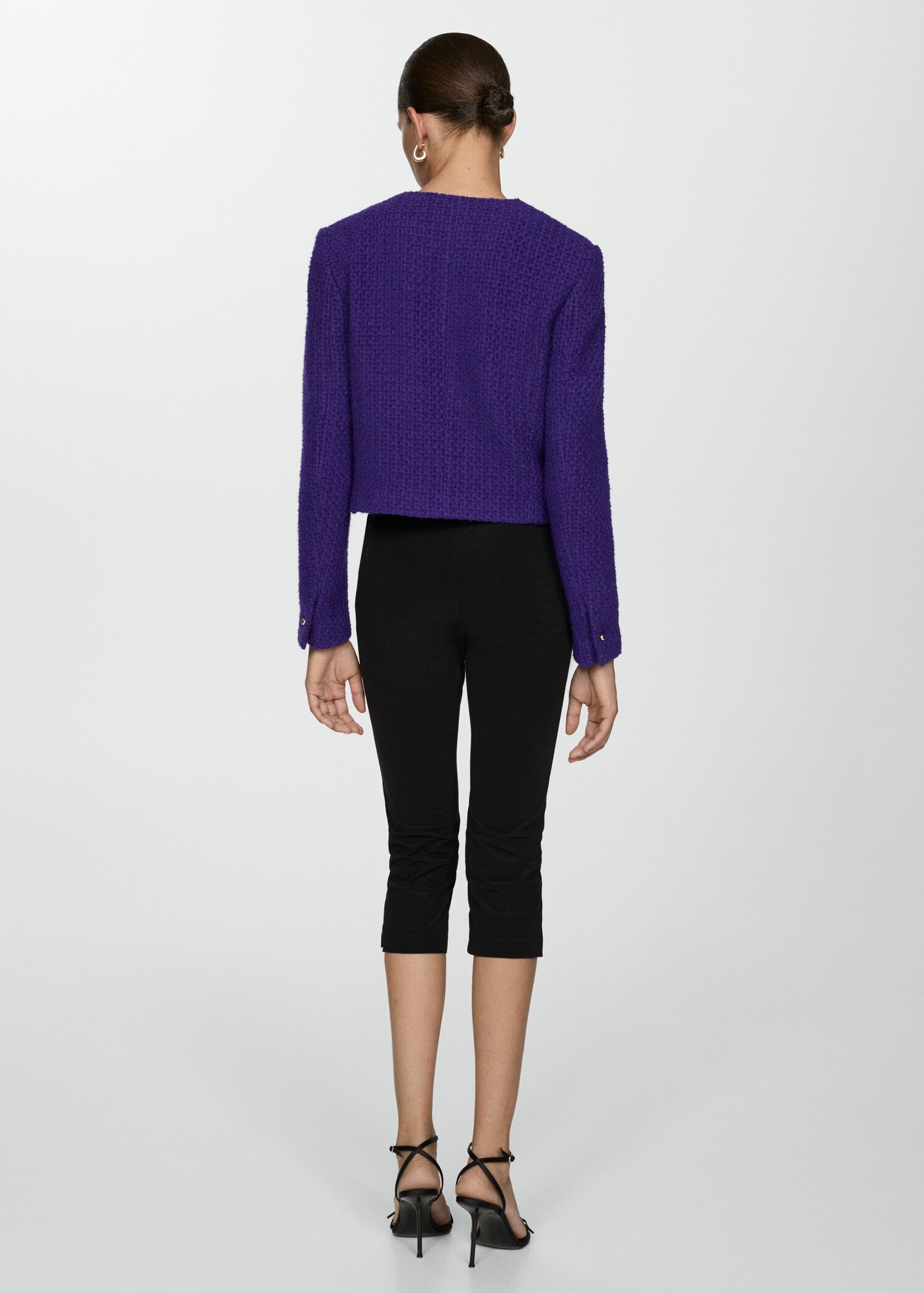 V-neck tweed jacket - Reverse of the article