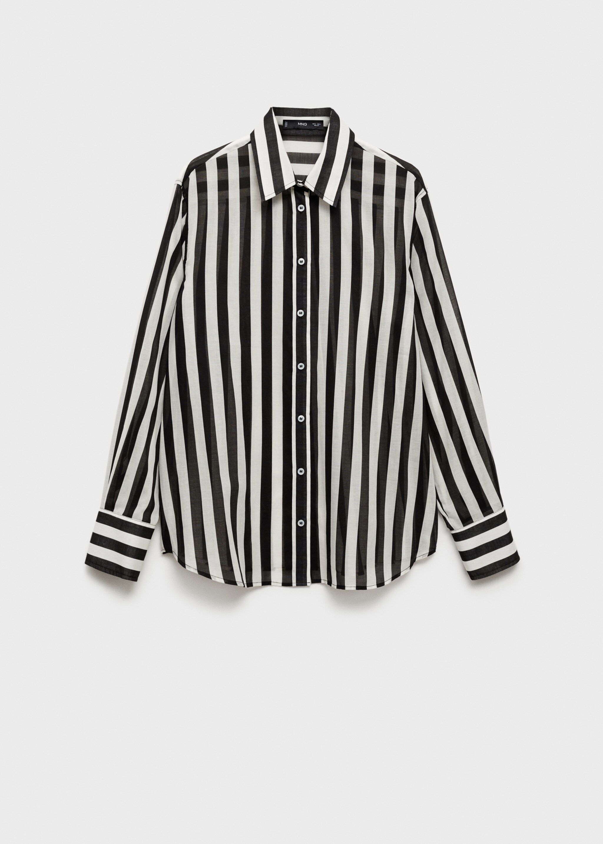 Semi-transparent striped 100% cotton shirt - Article without model