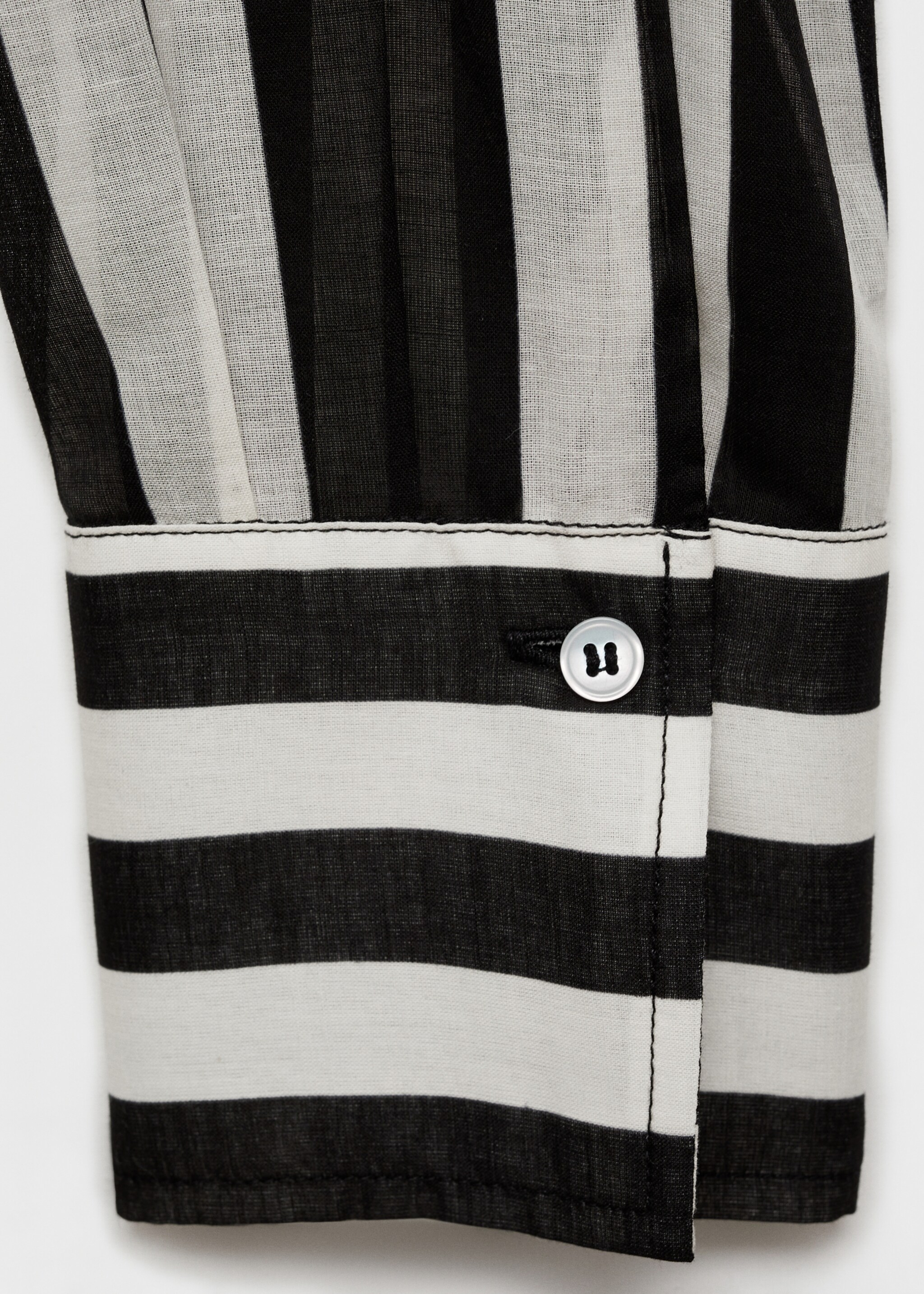 Semi-transparent striped 100% cotton shirt - Details of the article 0