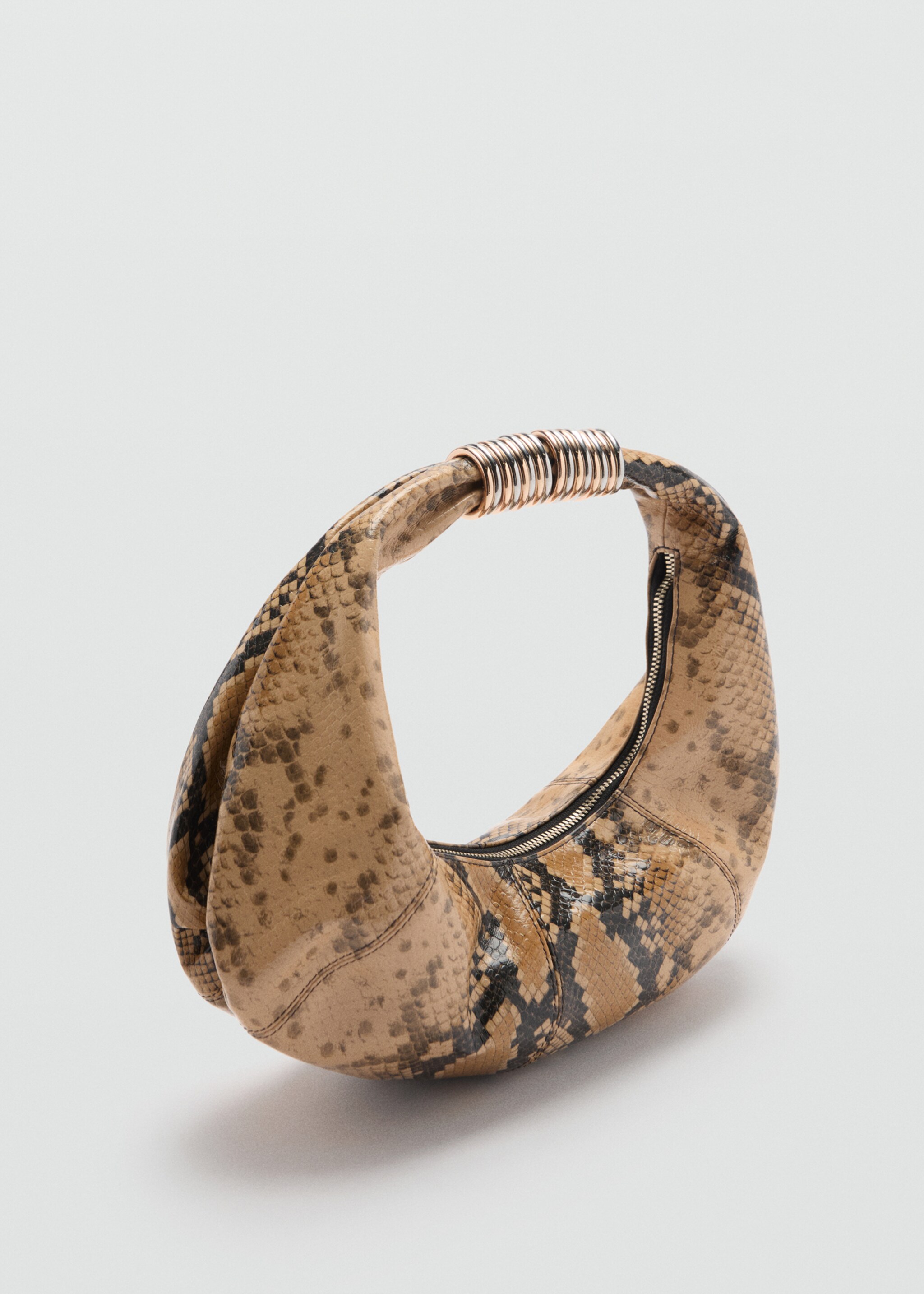 Snake-effect leather bag - Medium plane, Beige. Ref: 77034796-00.