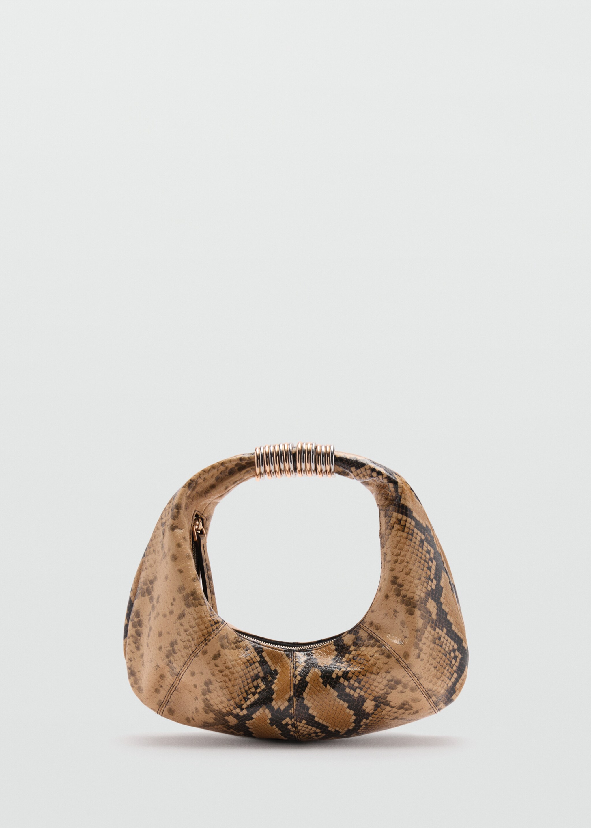 Snake-effect leather bag - Article without model, Beige. Ref: 77034796-00.