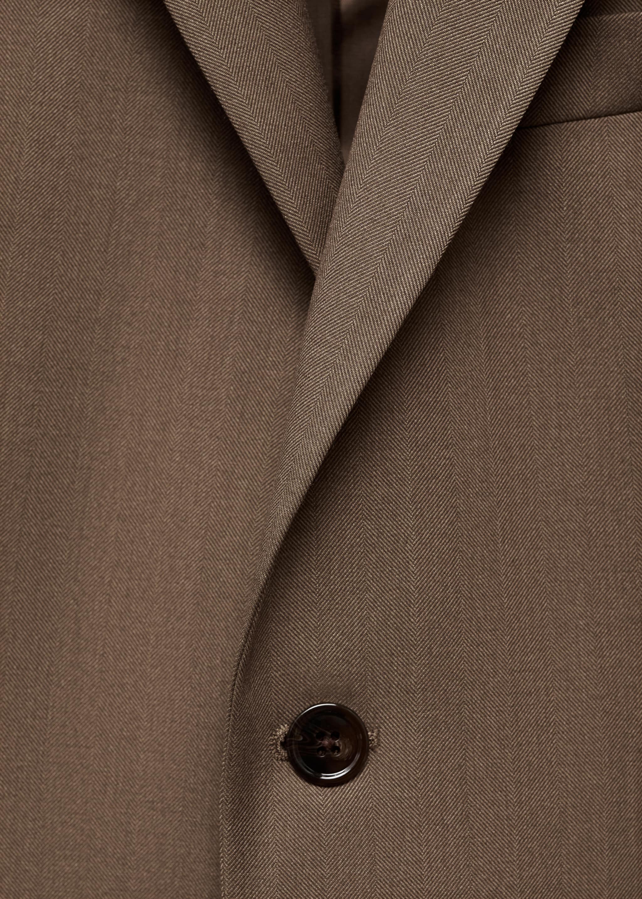 Slim Fit-Anzugjacke aus Comfort-Stretch-Gewebe - Detail des Artikels 8, Beige. Ref: 77035149-00.