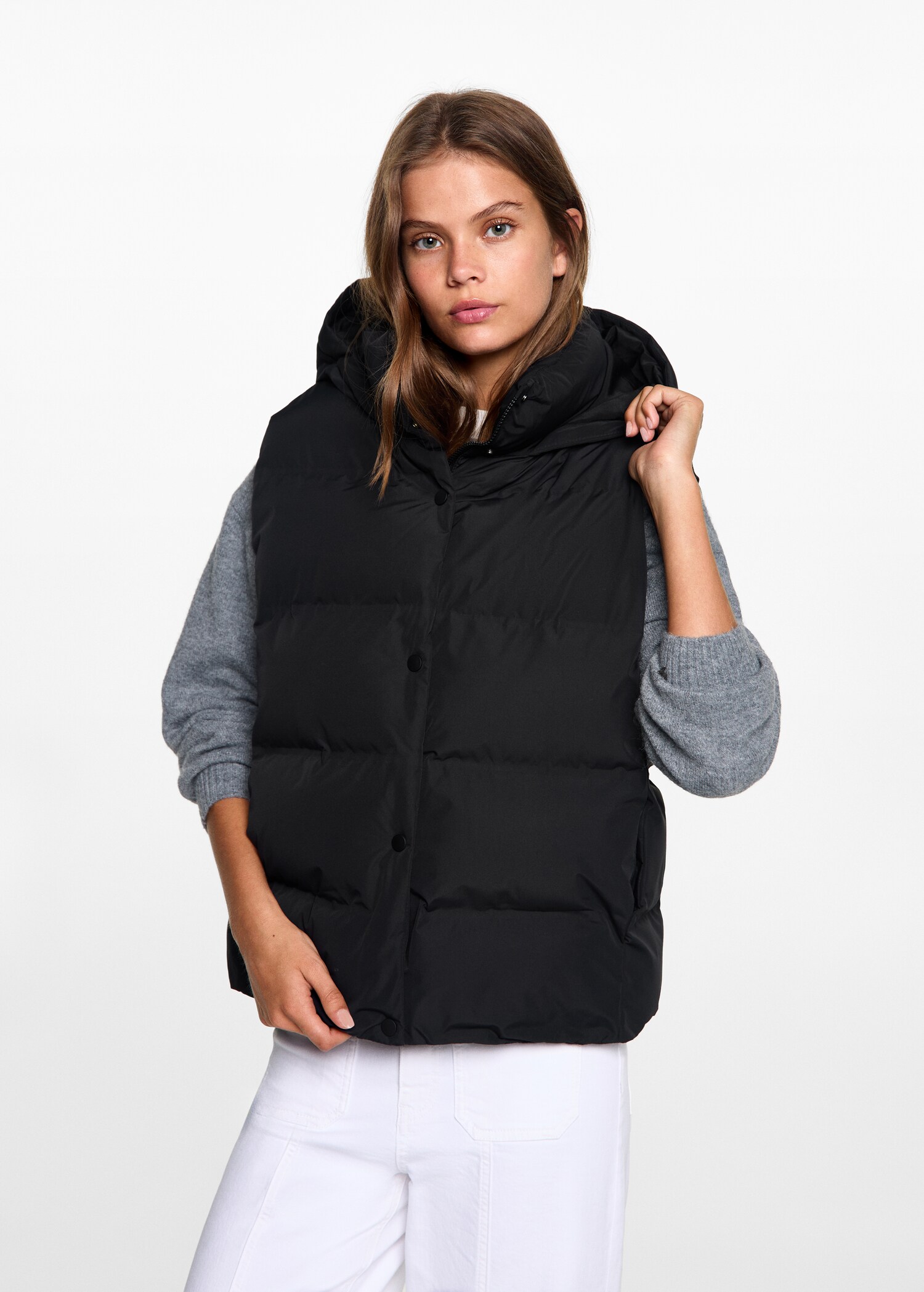 Quilted vest with hood - Medium plane