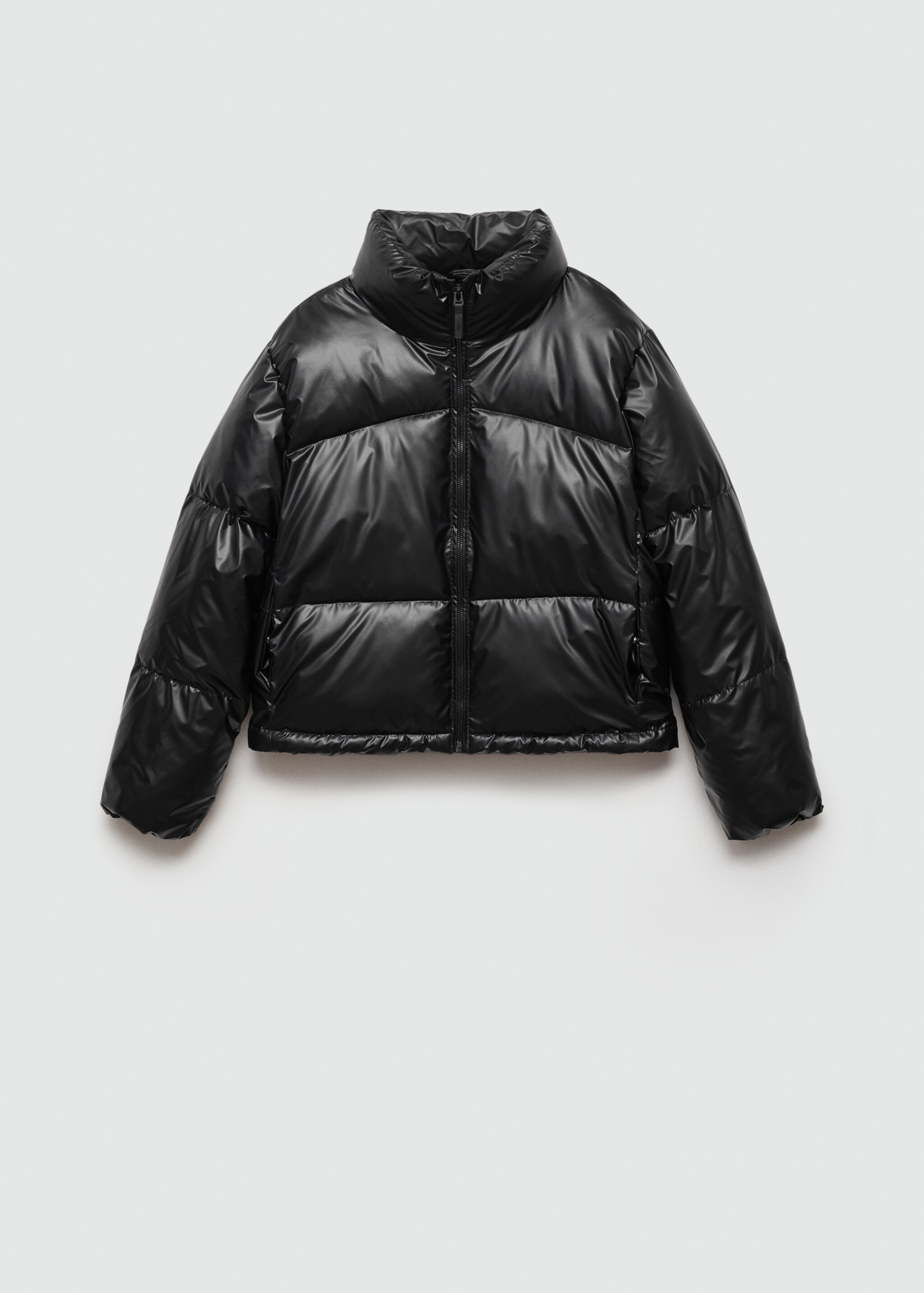 Metallic puffer jacket - Article without model, Black. Ref: 77035631-00.