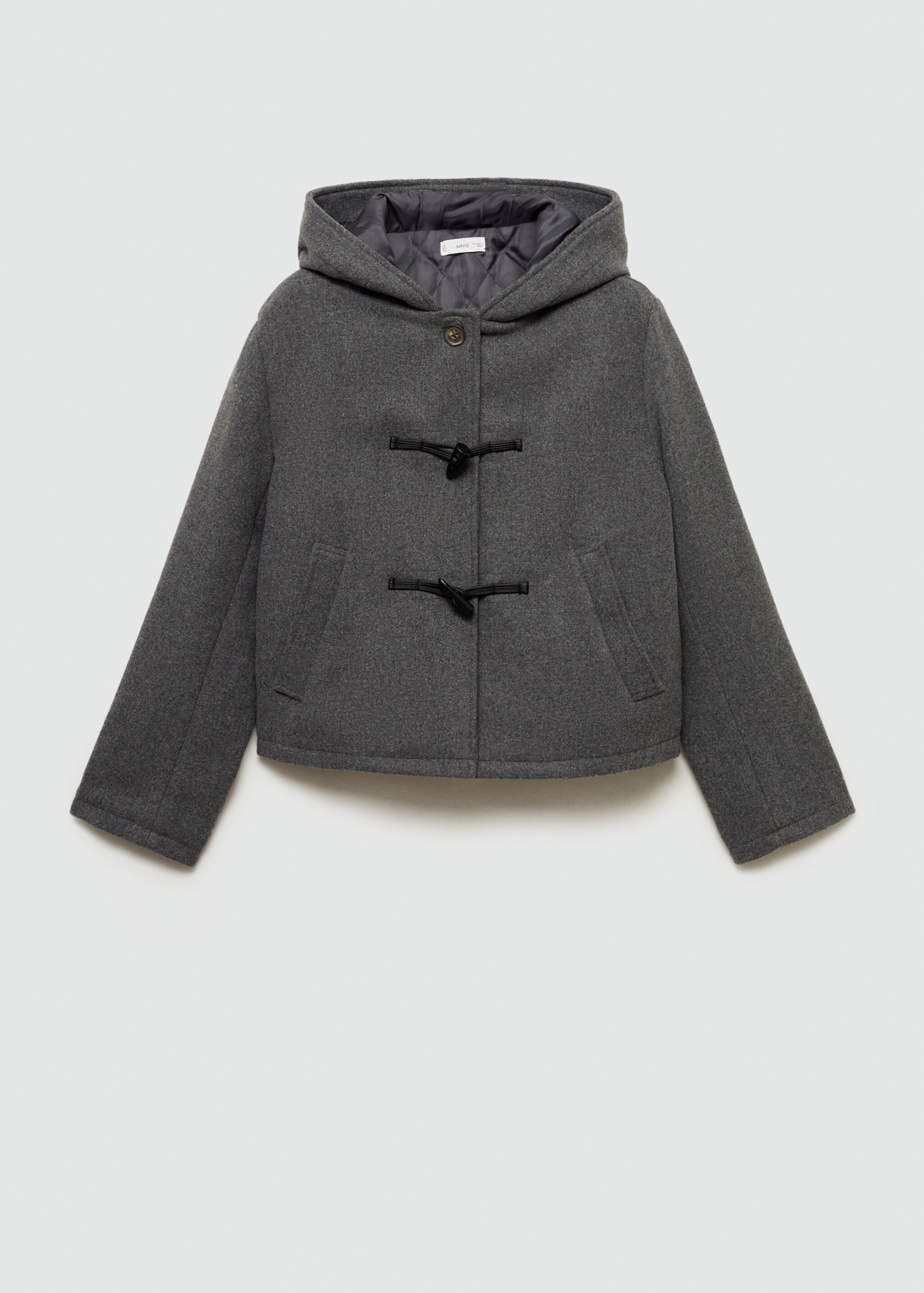 Abric caputxa llana alamares - Article sense model, Gris. Ref: 77035632-00.