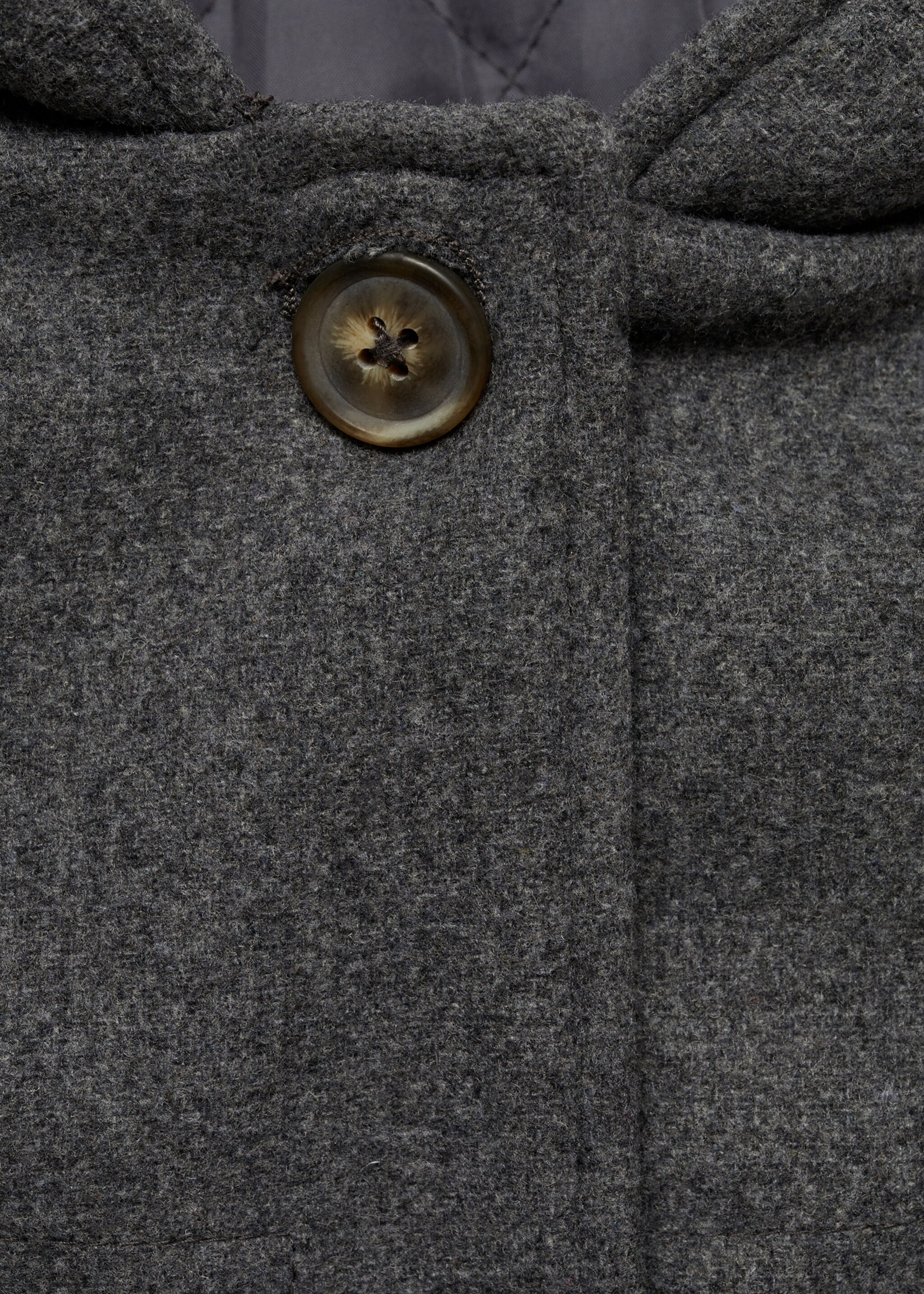 Abric caputxa llana alamares - Detall de l'article 0, Gris. Ref: 77035632-00.