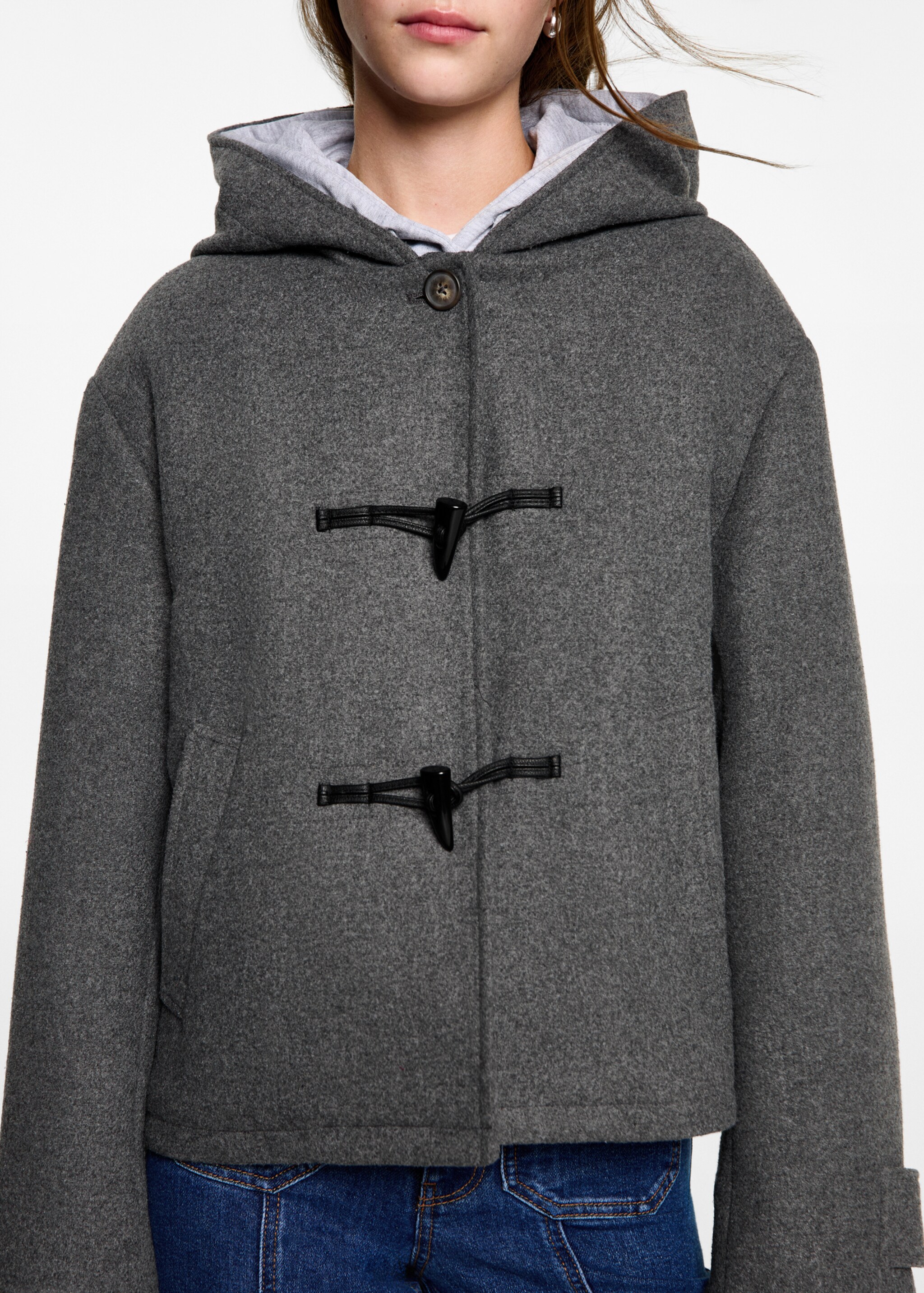 Abric caputxa llana alamares - Detall de l'article 6, Gris. Ref: 77035632-00.