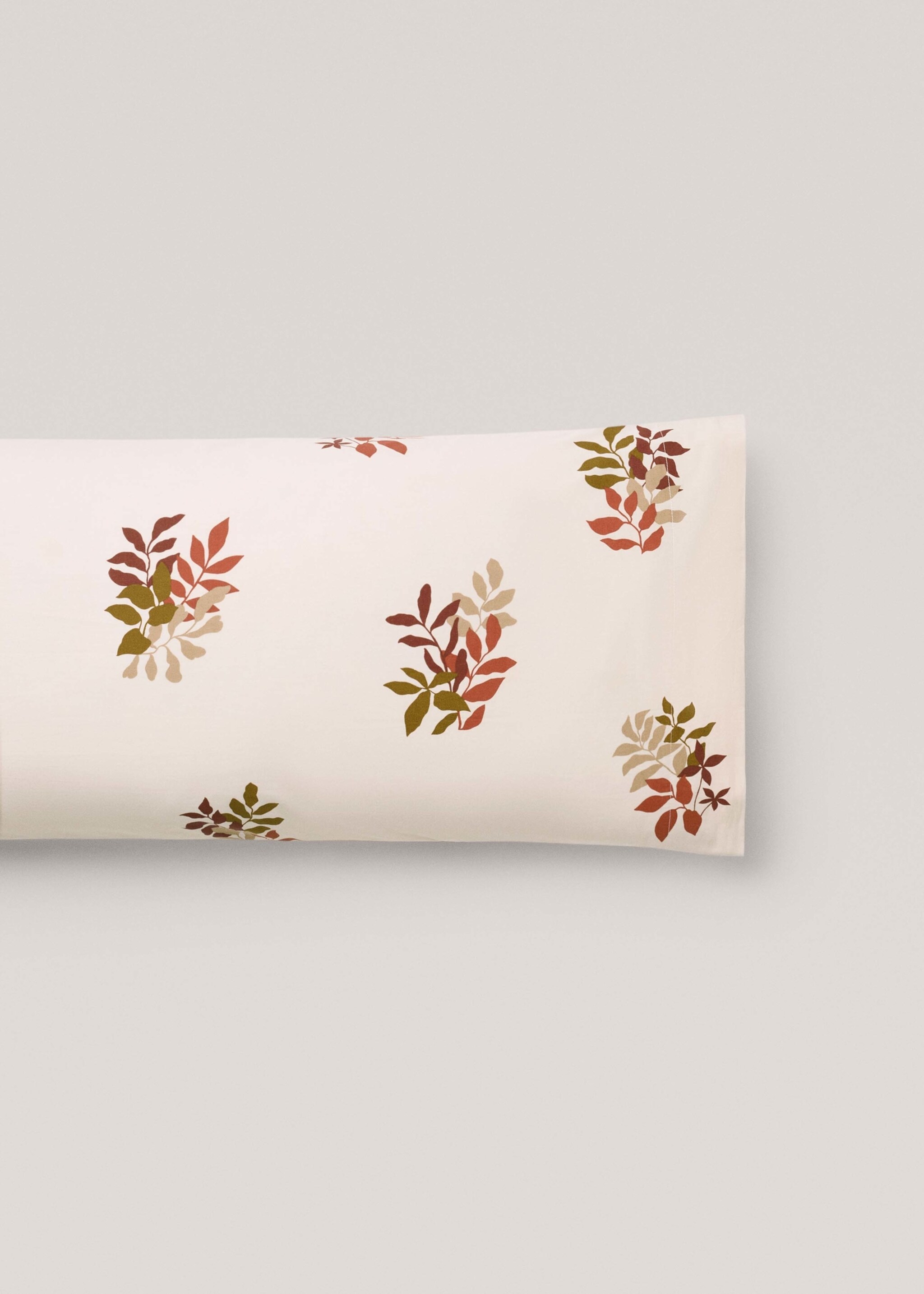 Funda almohada 100% algodón flores 45x110cm - Artículo sin modelo, Marrón medio. Ref: 77035636-00.