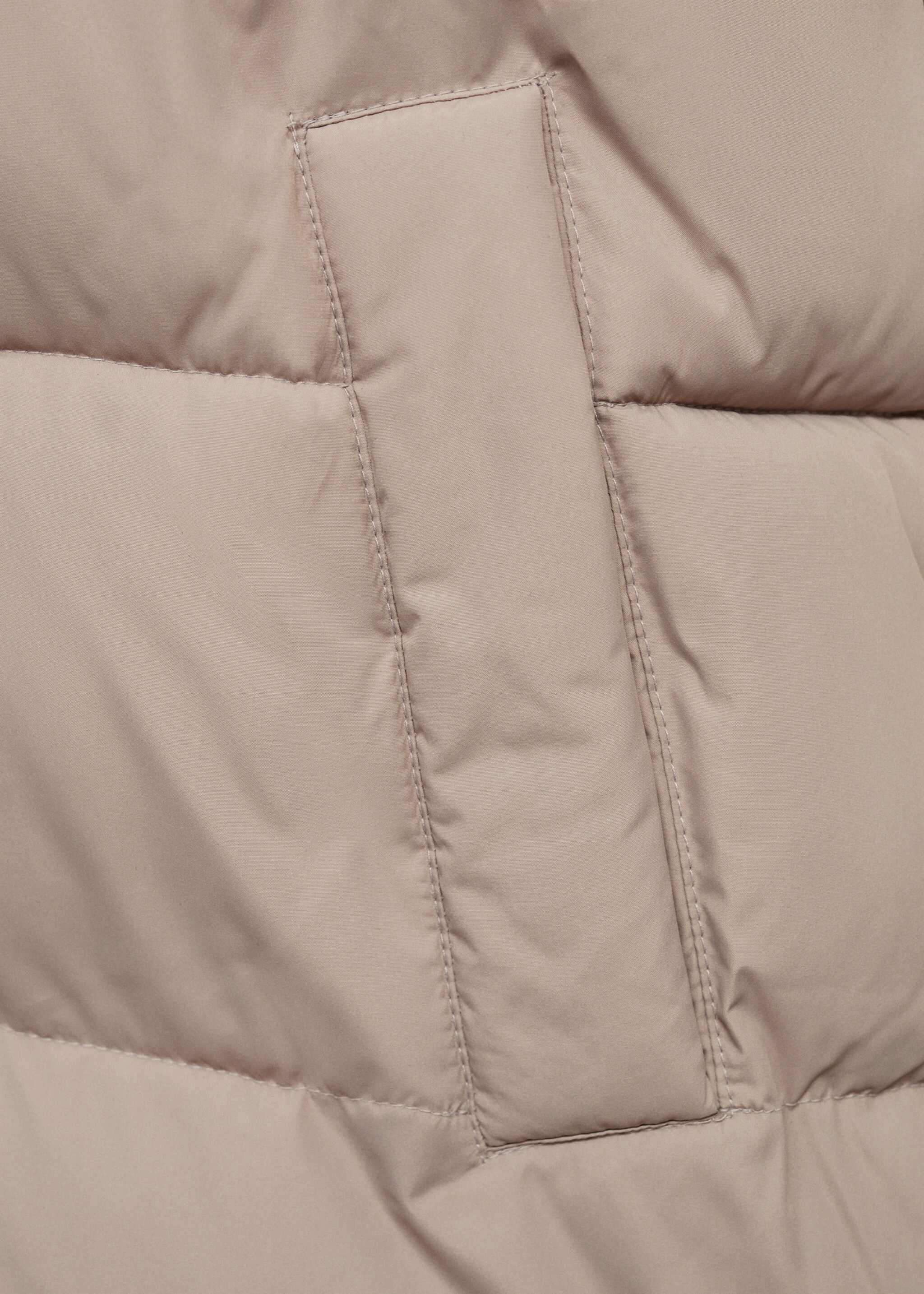 Quilted long coat - Details of the article 0, Medium Brown. Ref: 77035638-00.