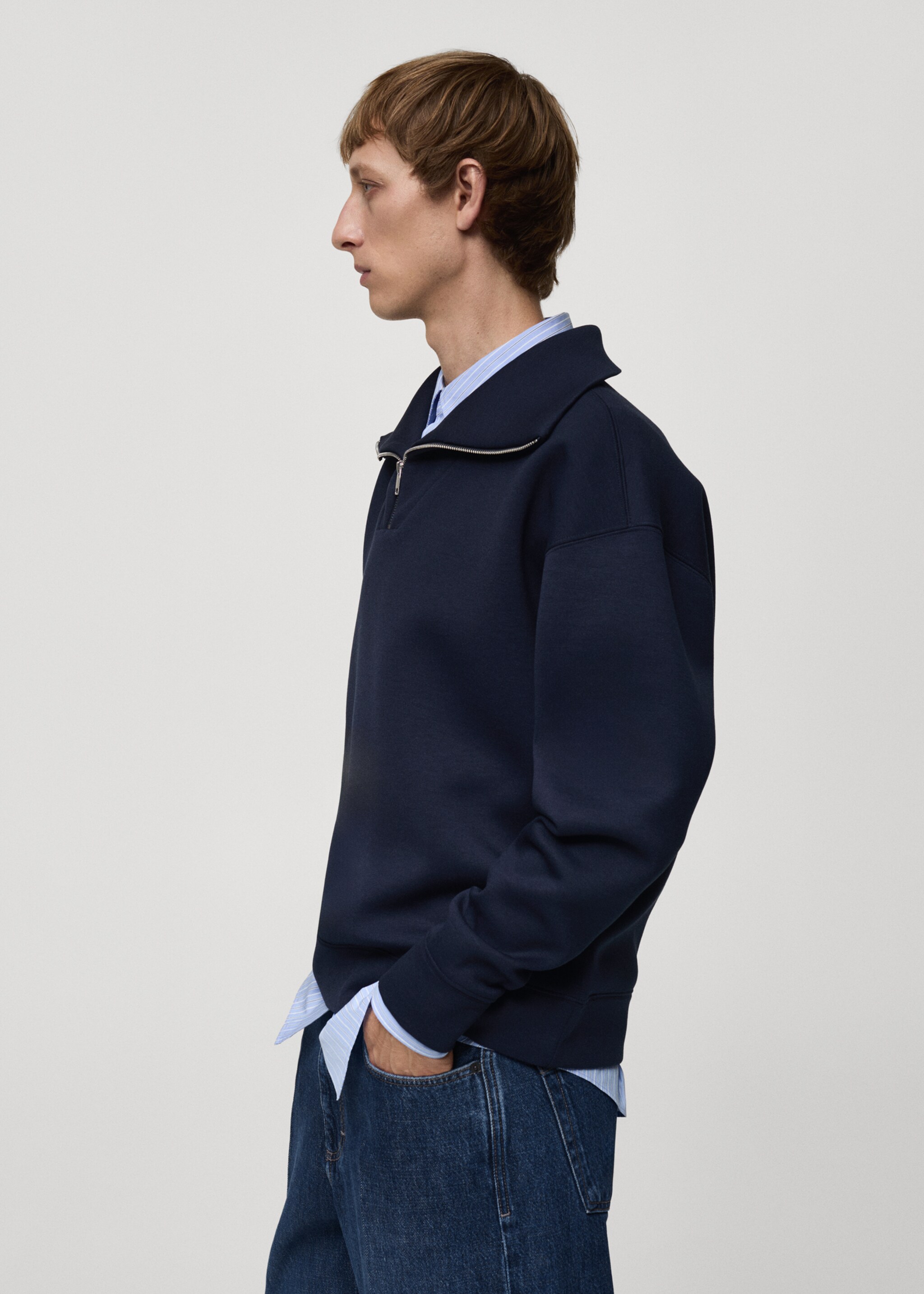 Sudadera cuello cremallera relaxed fit - Detalle del artículo 2