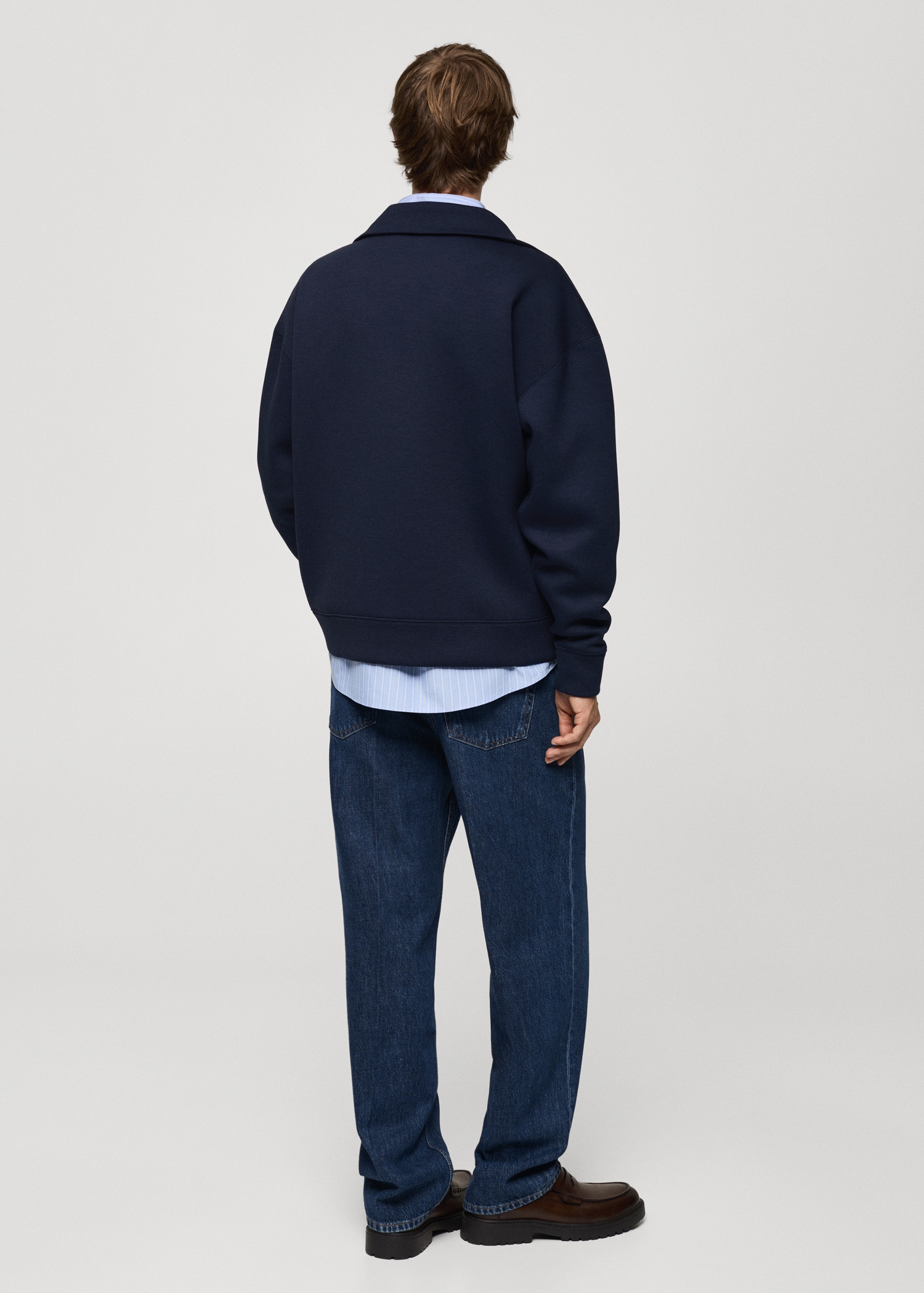 Relaxed-Fit-Sweatshirt mit Reißverschluss - Rückseite des Artikels