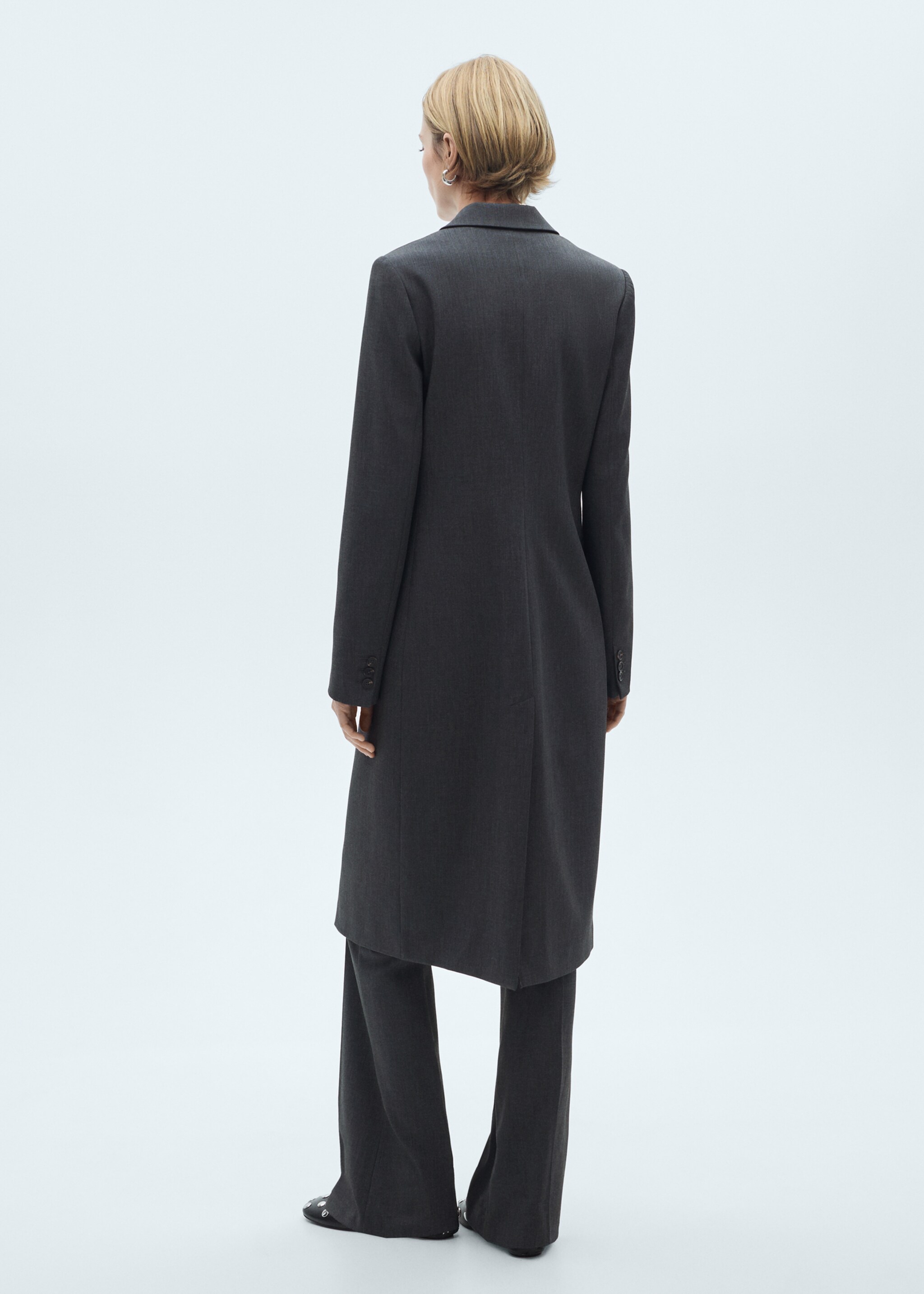 Long tailored coat - Reverse of the article, Grey. Ref: 77035646-00.