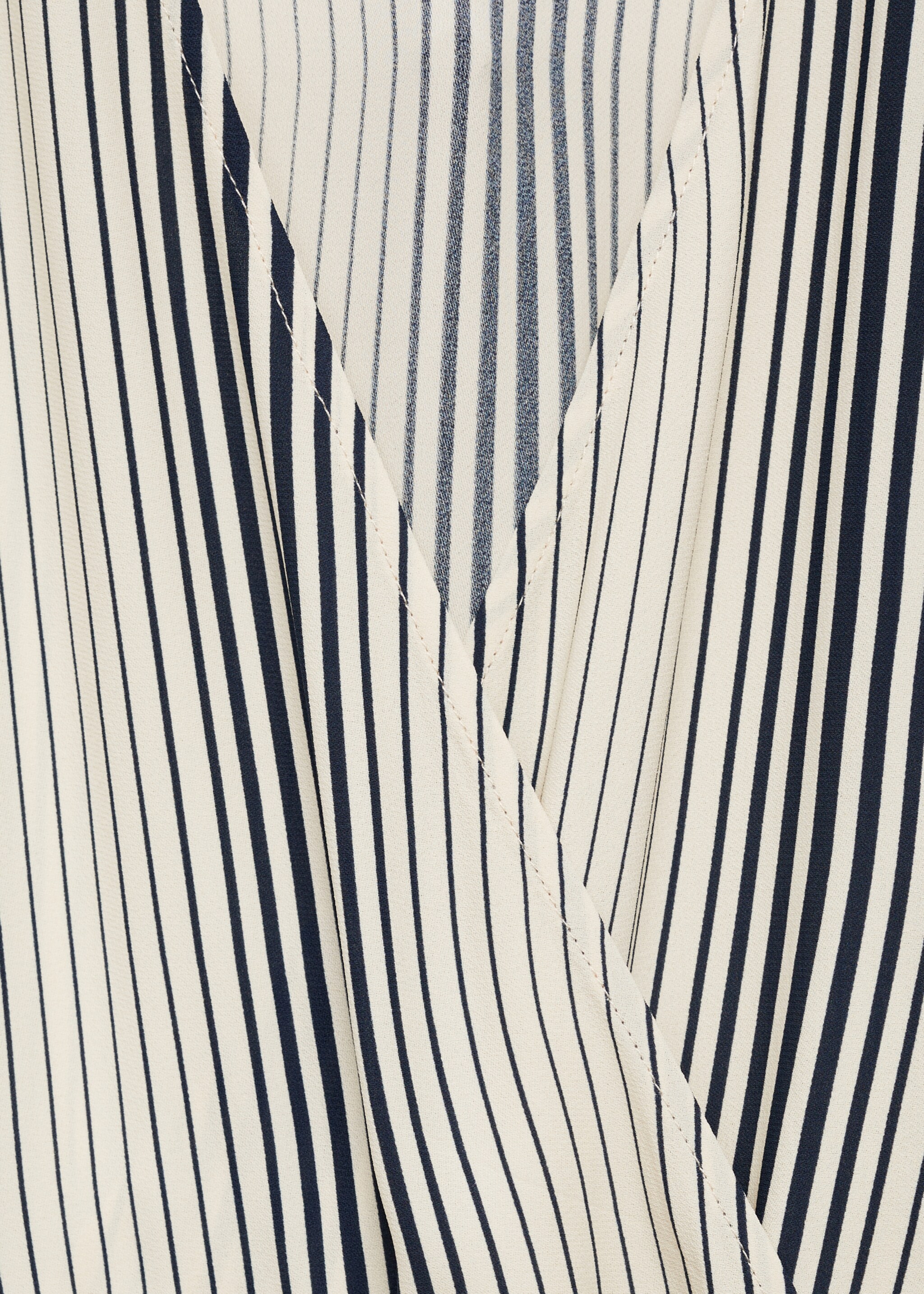 Stripe-print dress with bow - Details of the article 0, Ecru. Ref: 77035647-00.