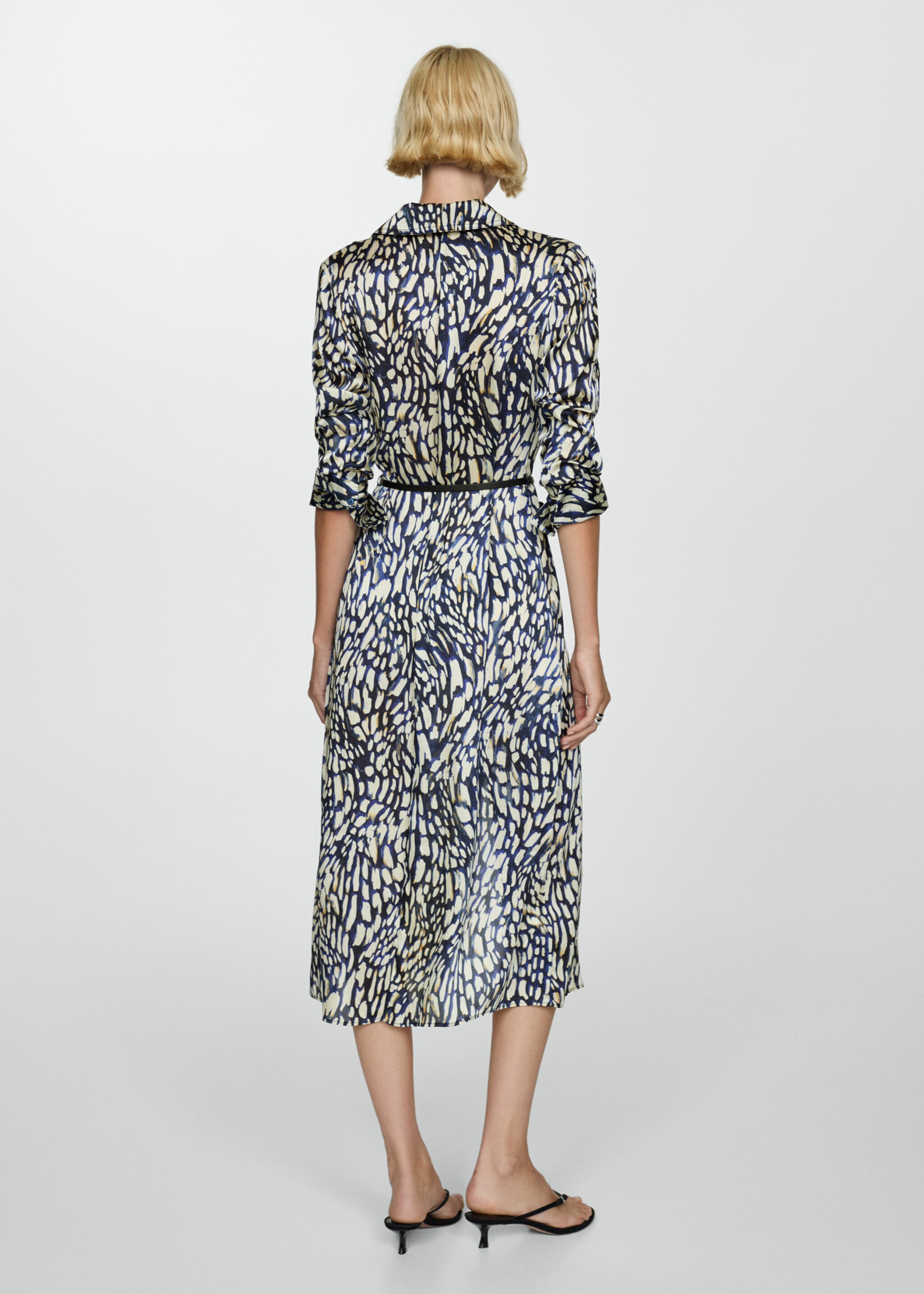 Printed satin dress - Reverse of the article